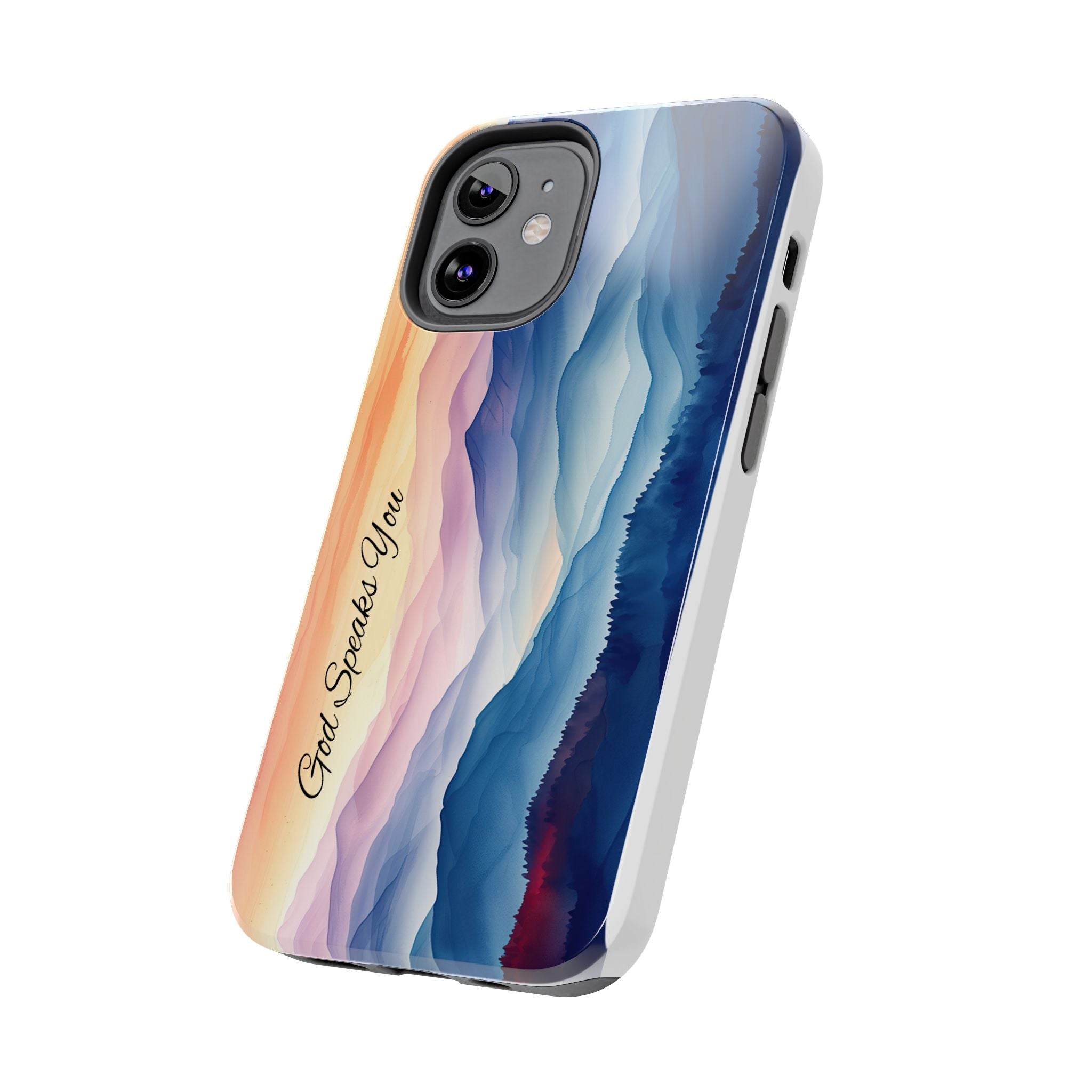 Phone Case — 'God Speaks You' Sunset Mountain Tough Protective Case