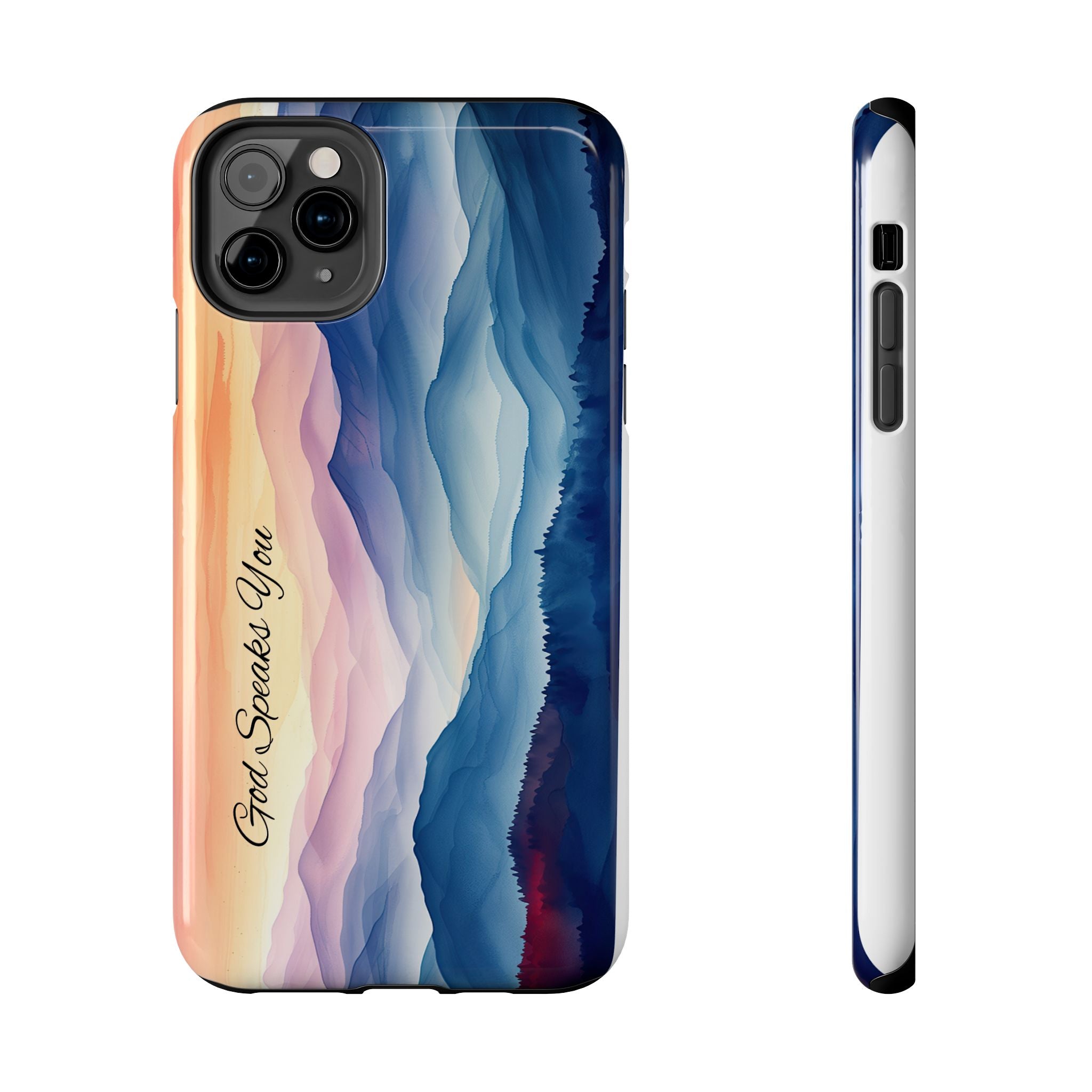 Phone Case — 'God Speaks You' Sunset Mountain Tough Protective Case