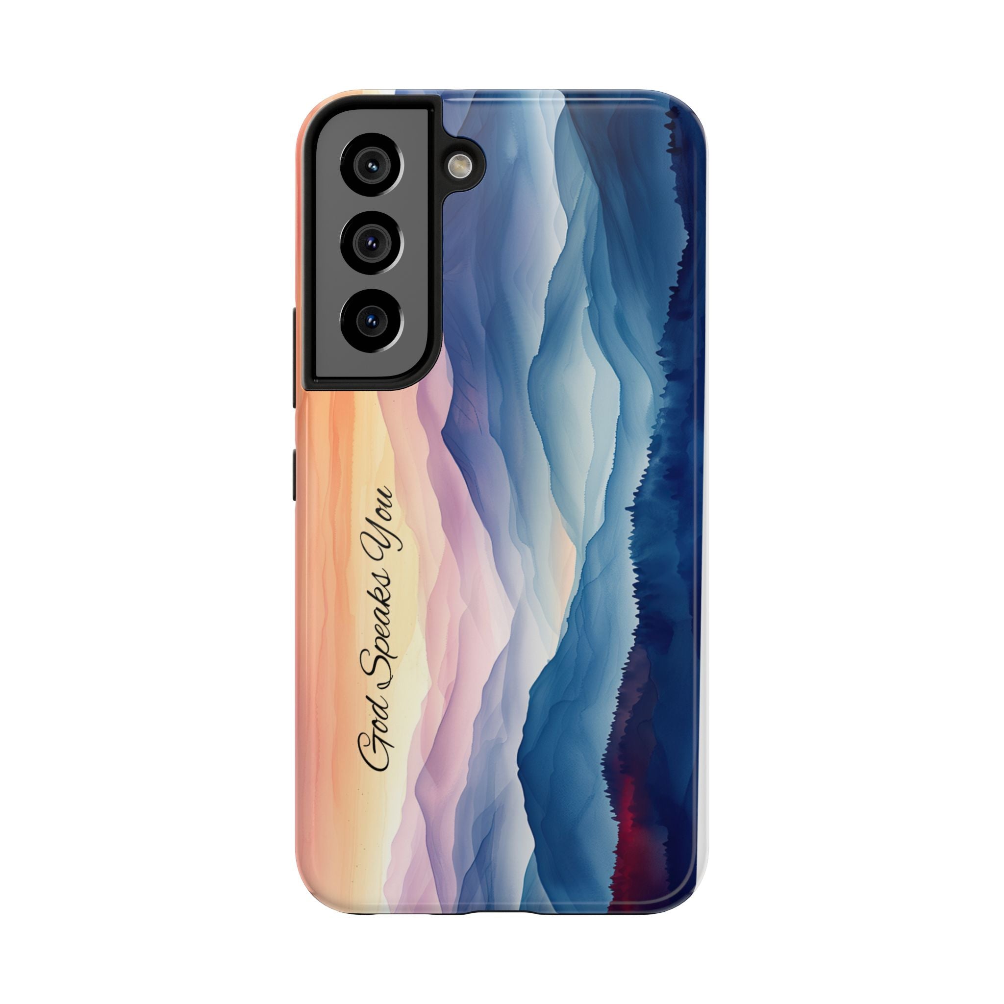 Phone Case — 'God Speaks You' Sunset Mountain Tough Protective Case