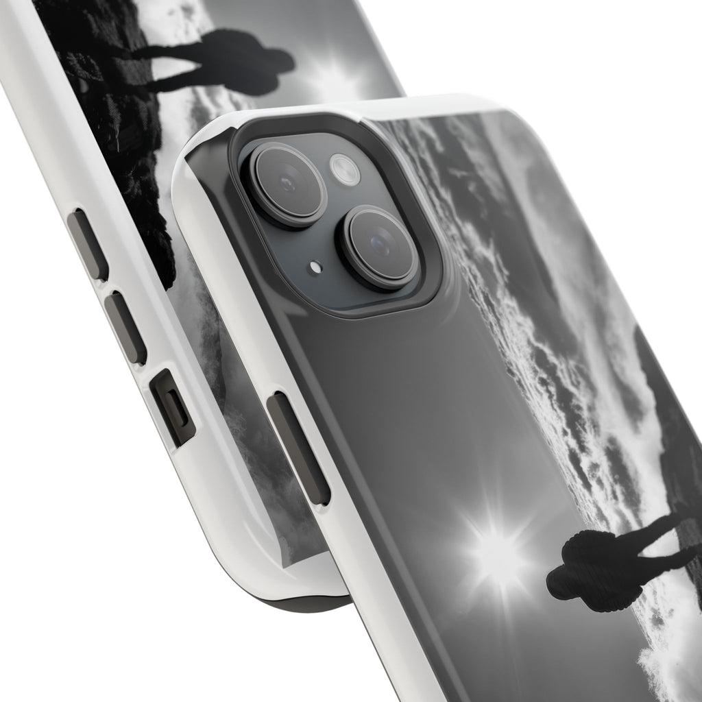 Inspirational Silhouette Magnetic Phone Case — "I searched for him until he found me"