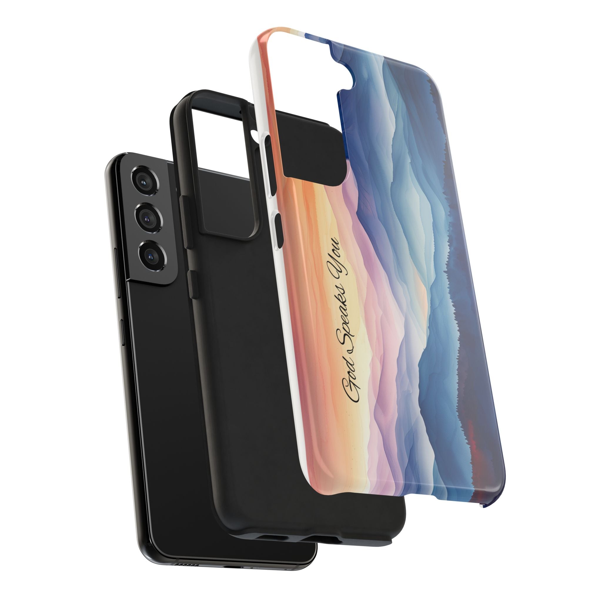 Phone Case — 'God Speaks You' Sunset Mountain Tough Protective Case