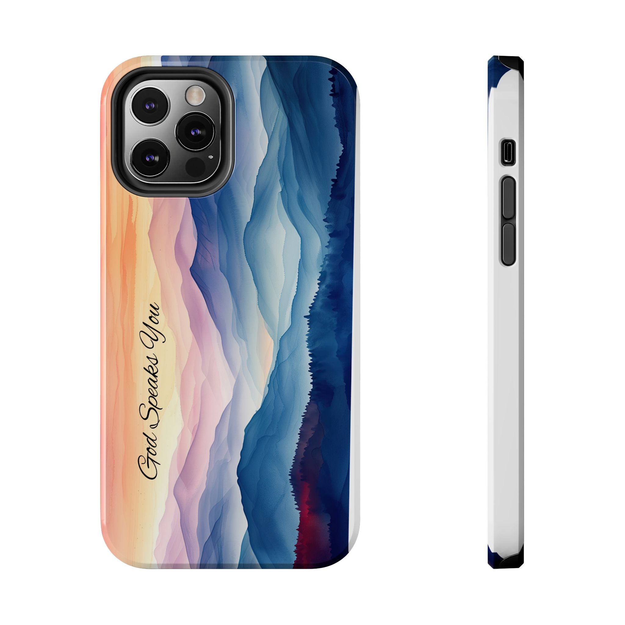 Phone Case — 'God Speaks You' Sunset Mountain Tough Protective Case