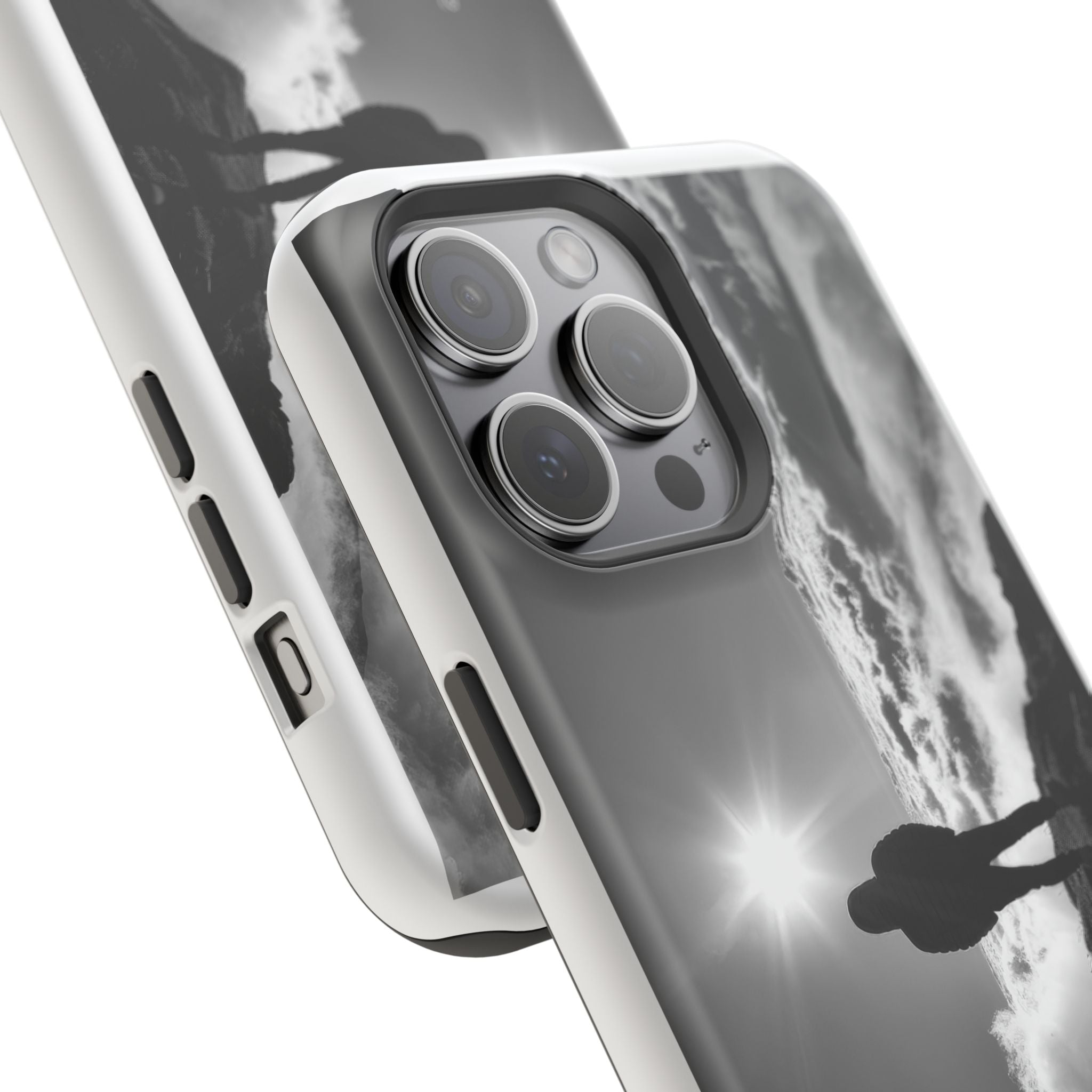 Inspirational Silhouette Magnetic Phone Case — "I searched for him until he found me"