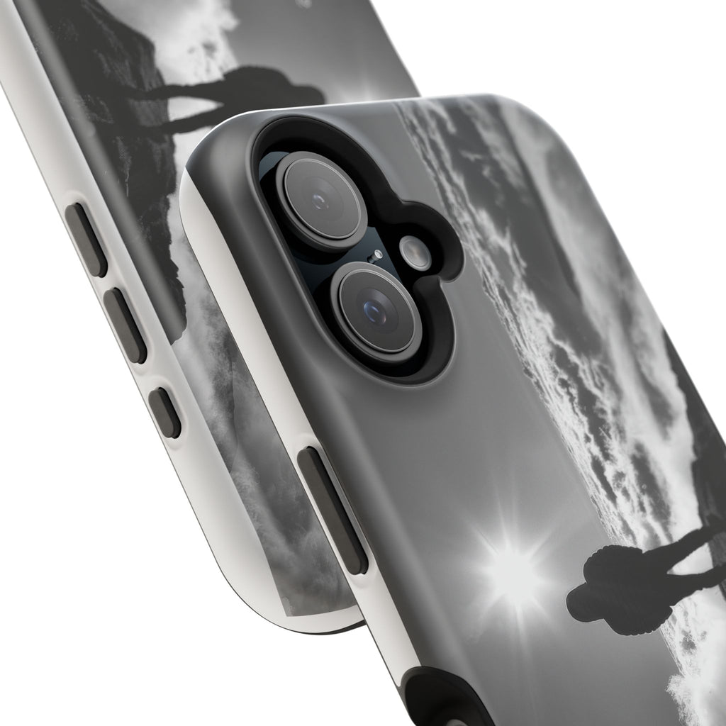 Inspirational Silhouette Magnetic Phone Case — "I searched for him until he found me"