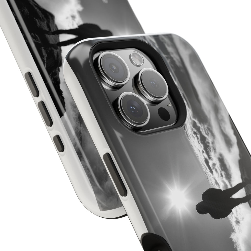 Inspirational Silhouette Magnetic Phone Case — "I searched for him until he found me"