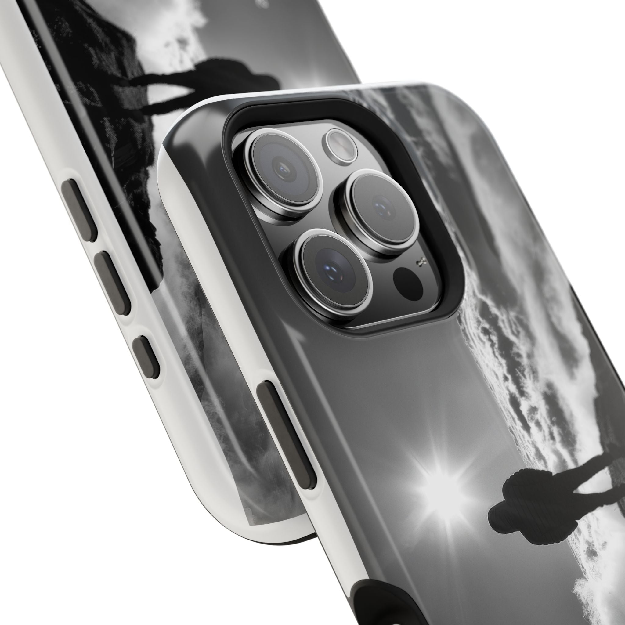 Inspirational Silhouette Magnetic Phone Case — "I searched for him until he found me"