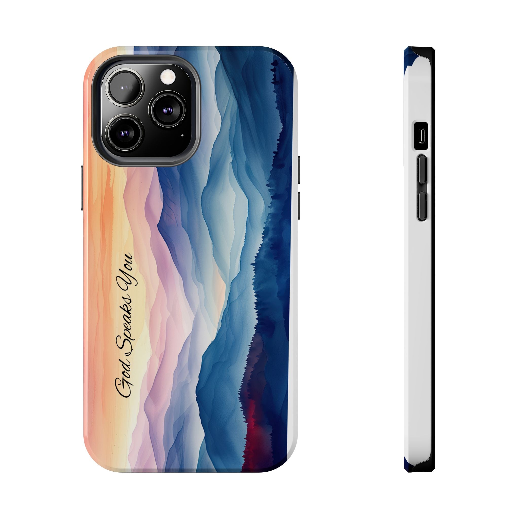 Phone Case — 'God Speaks You' Sunset Mountain Tough Protective Case