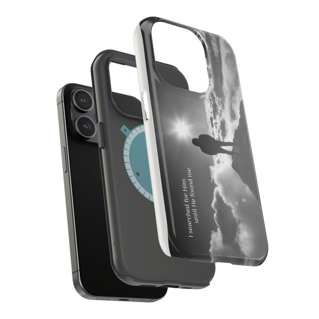 Inspirational Silhouette Magnetic Phone Case — "I searched for him until he found me"