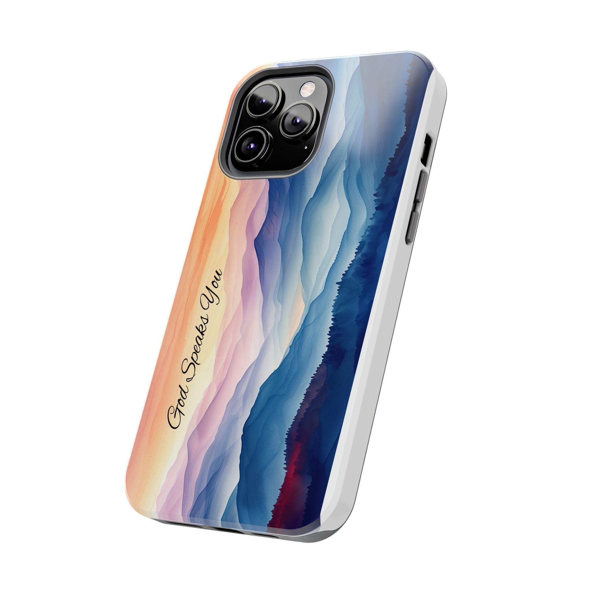 Phone Case — 'God Speaks You' Sunset Mountain Tough Protective Case