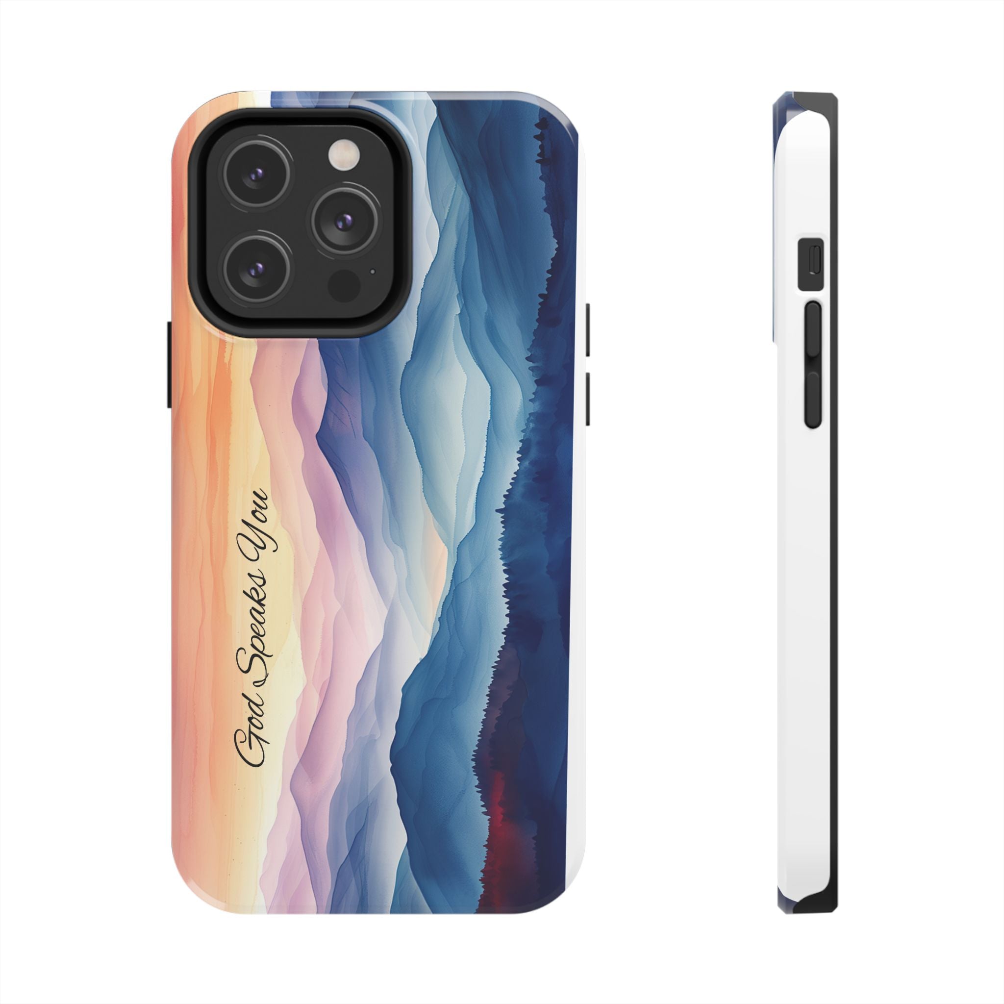 Phone Case — 'God Speaks You' Sunset Mountain Tough Protective Case
