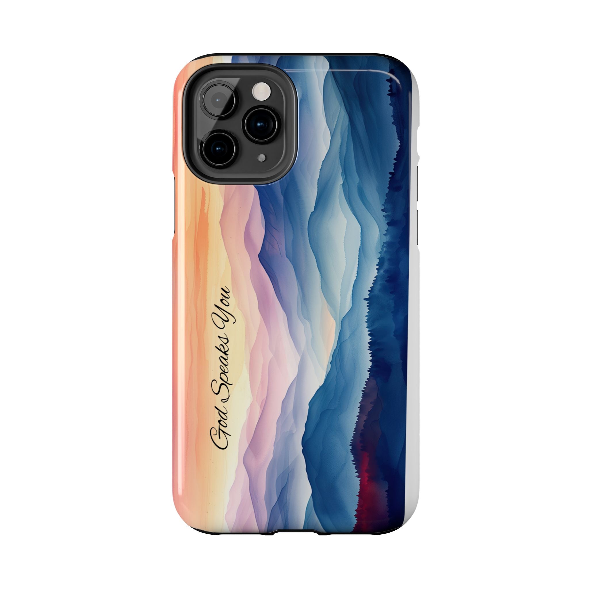 Phone Case — 'God Speaks You' Sunset Mountain Tough Protective Case
