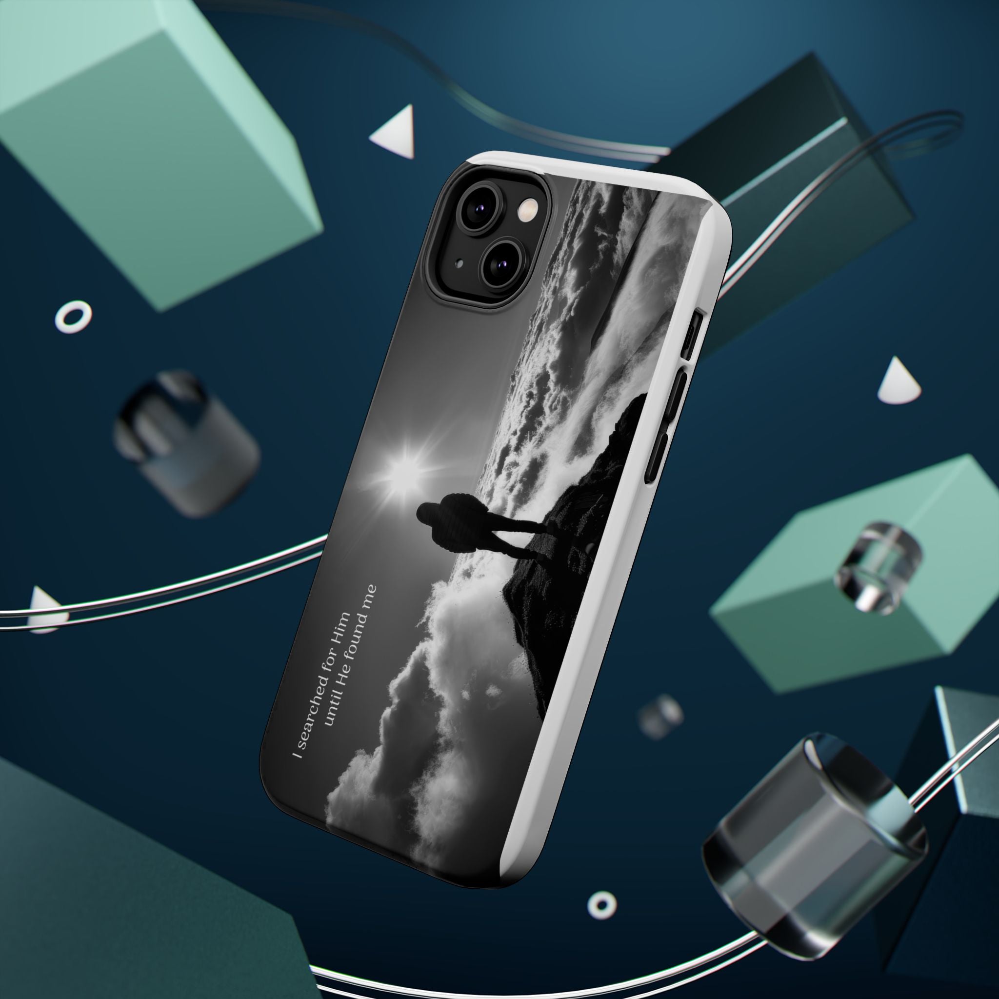 Inspirational Silhouette Magnetic Phone Case — "I searched for him until he found me"