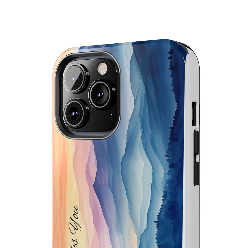 Phone Case — 'God Speaks You' Sunset Mountain Tough Protective Case