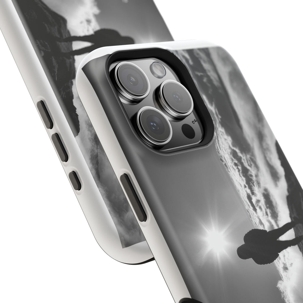 Inspirational Silhouette Magnetic Phone Case — "I searched for him until he found me"