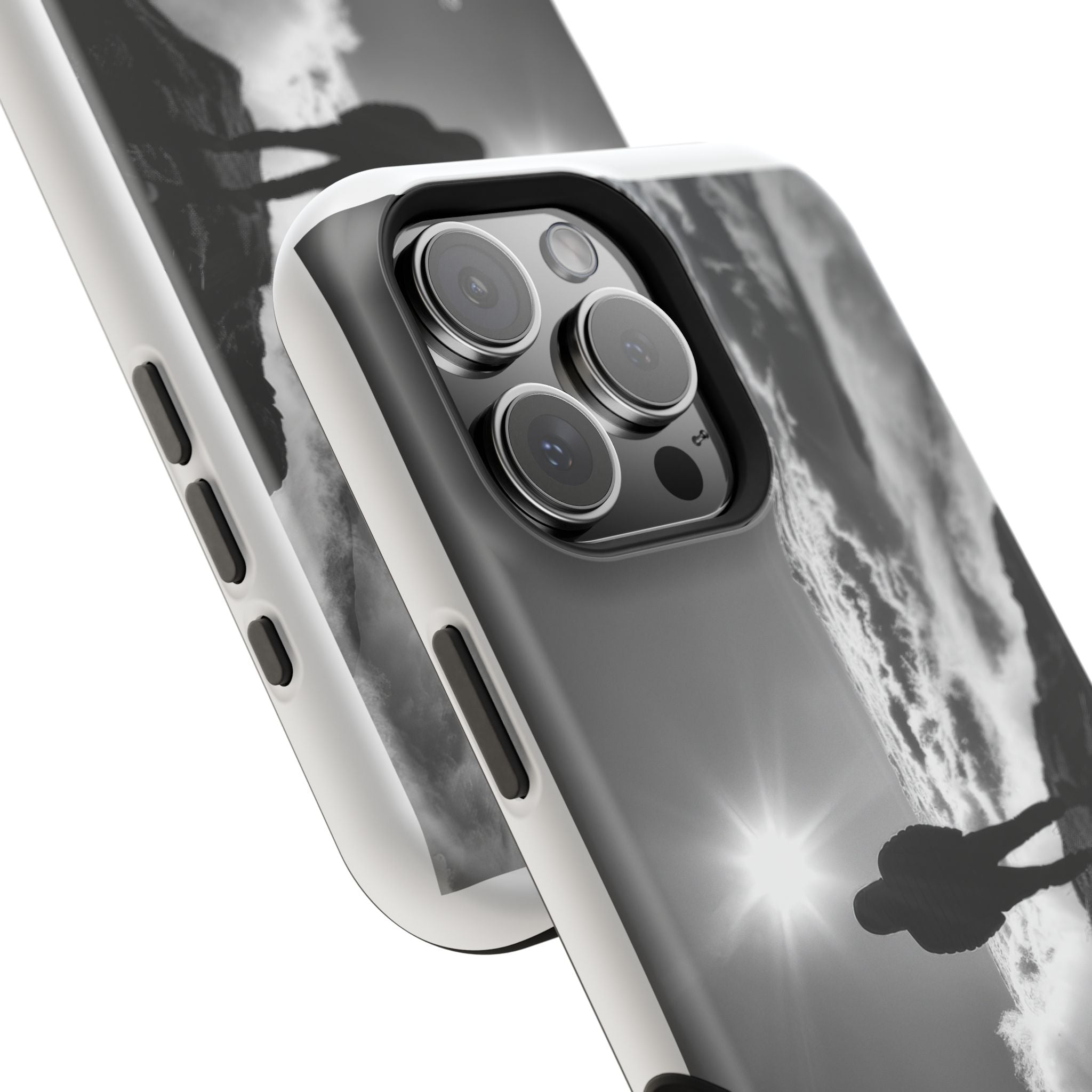 Inspirational Silhouette Magnetic Phone Case — "I searched for him until he found me"