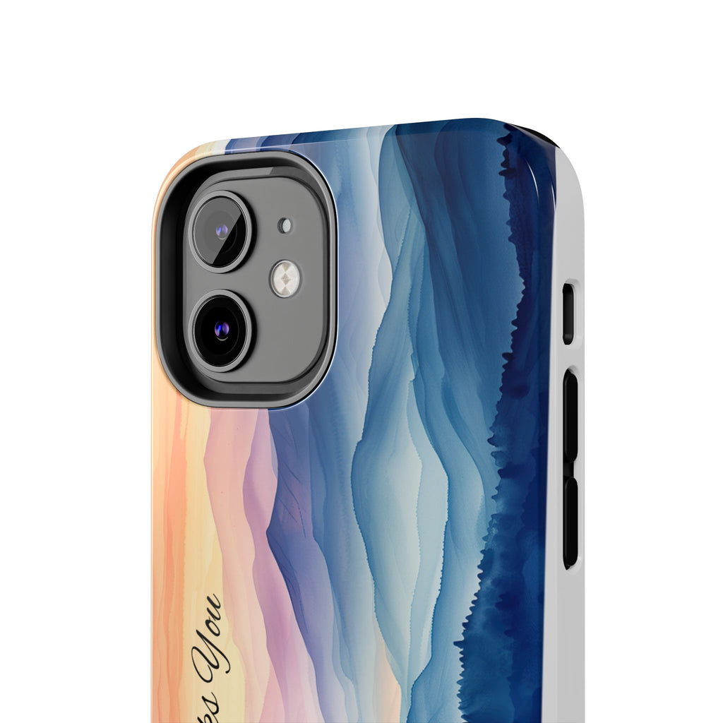Phone Case — 'God Speaks You' Sunset Mountain Tough Protective Case