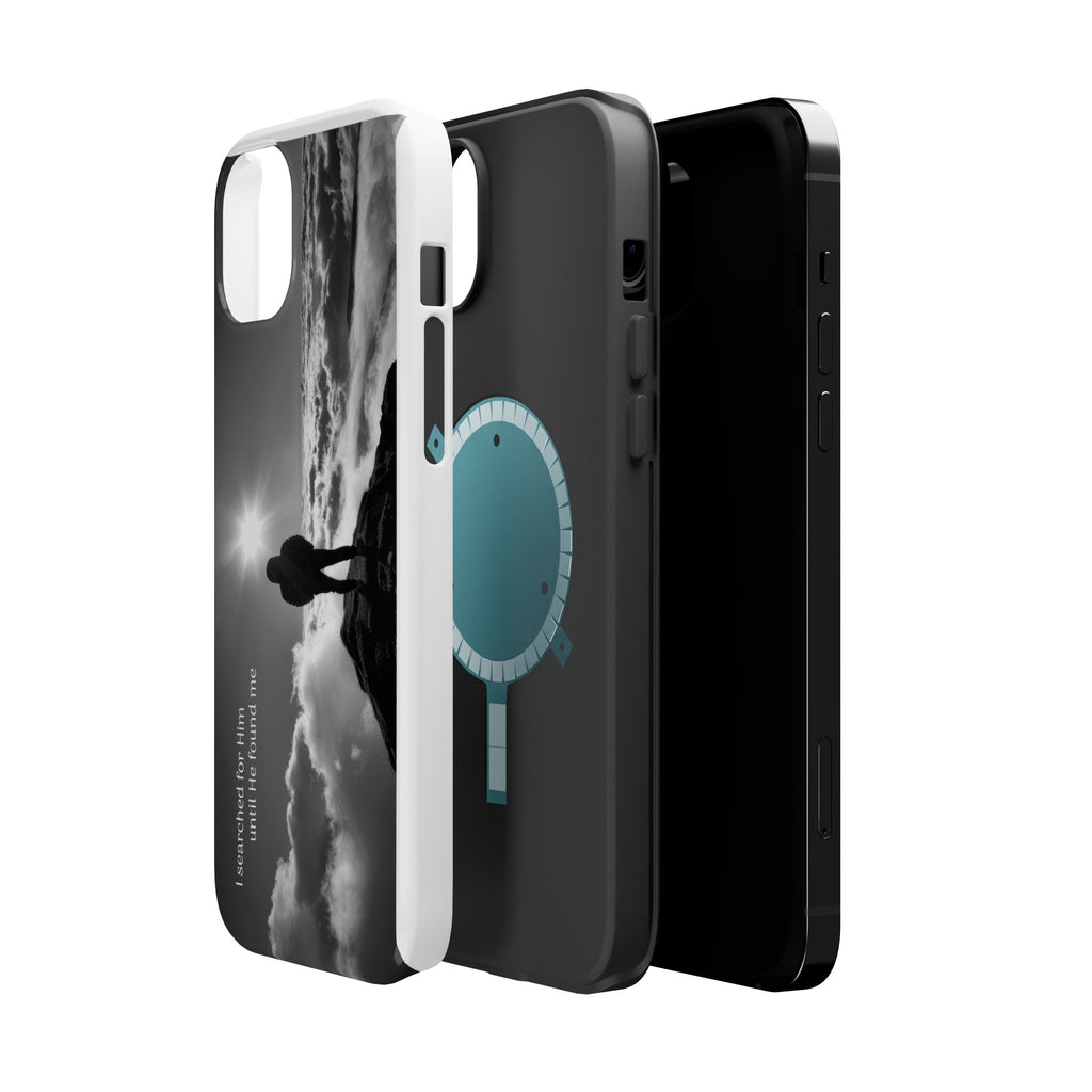 Inspirational Silhouette Magnetic Phone Case — "I searched for him until he found me"