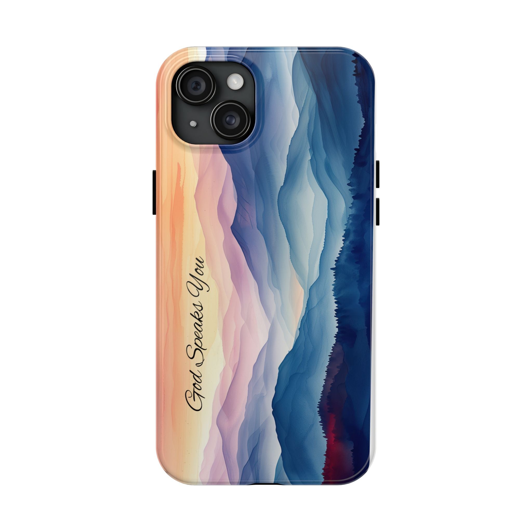 Phone Case — 'God Speaks You' Sunset Mountain Tough Protective Case