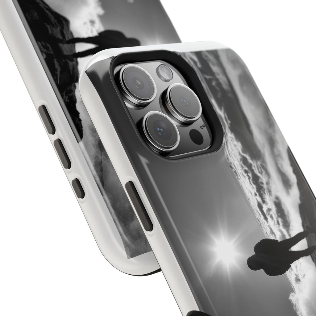 Inspirational Silhouette Magnetic Phone Case — "I searched for him until he found me"