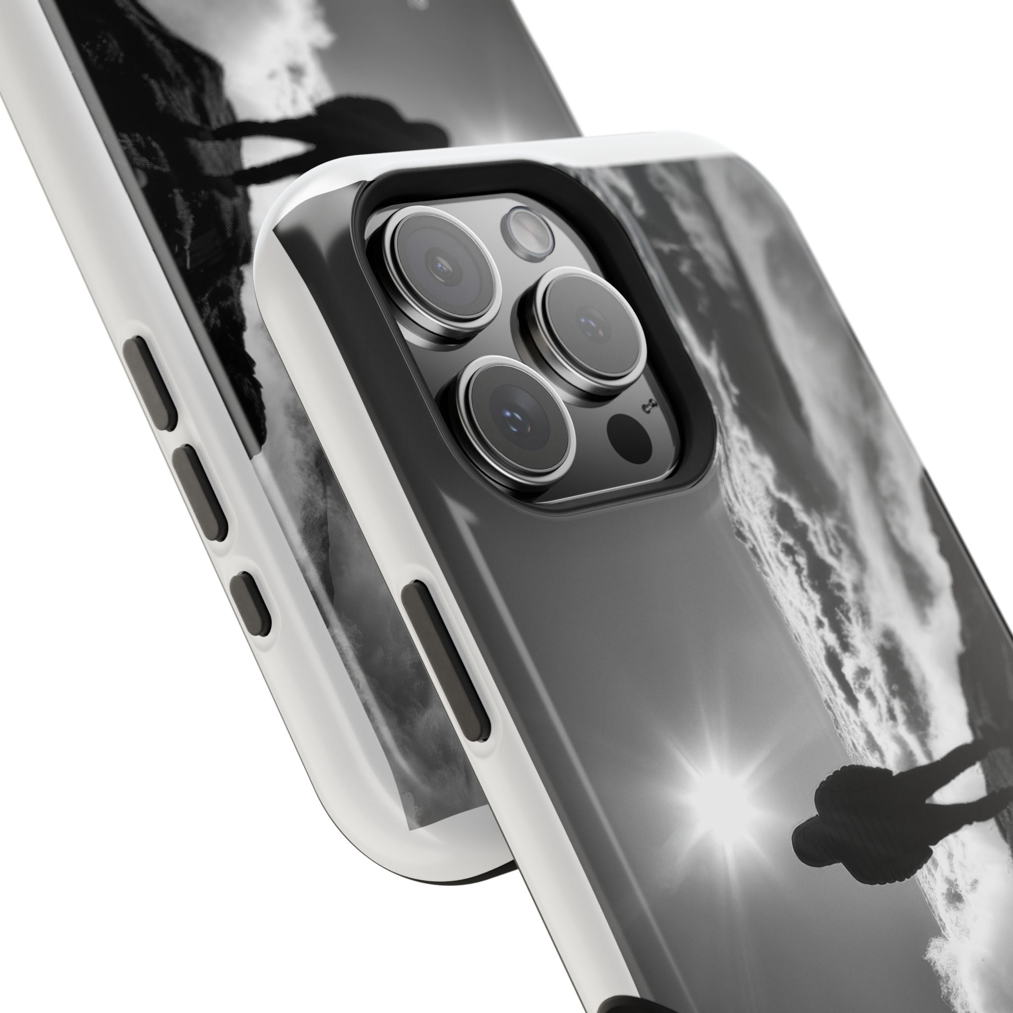 Inspirational Silhouette Magnetic Phone Case — "I searched for him until he found me"