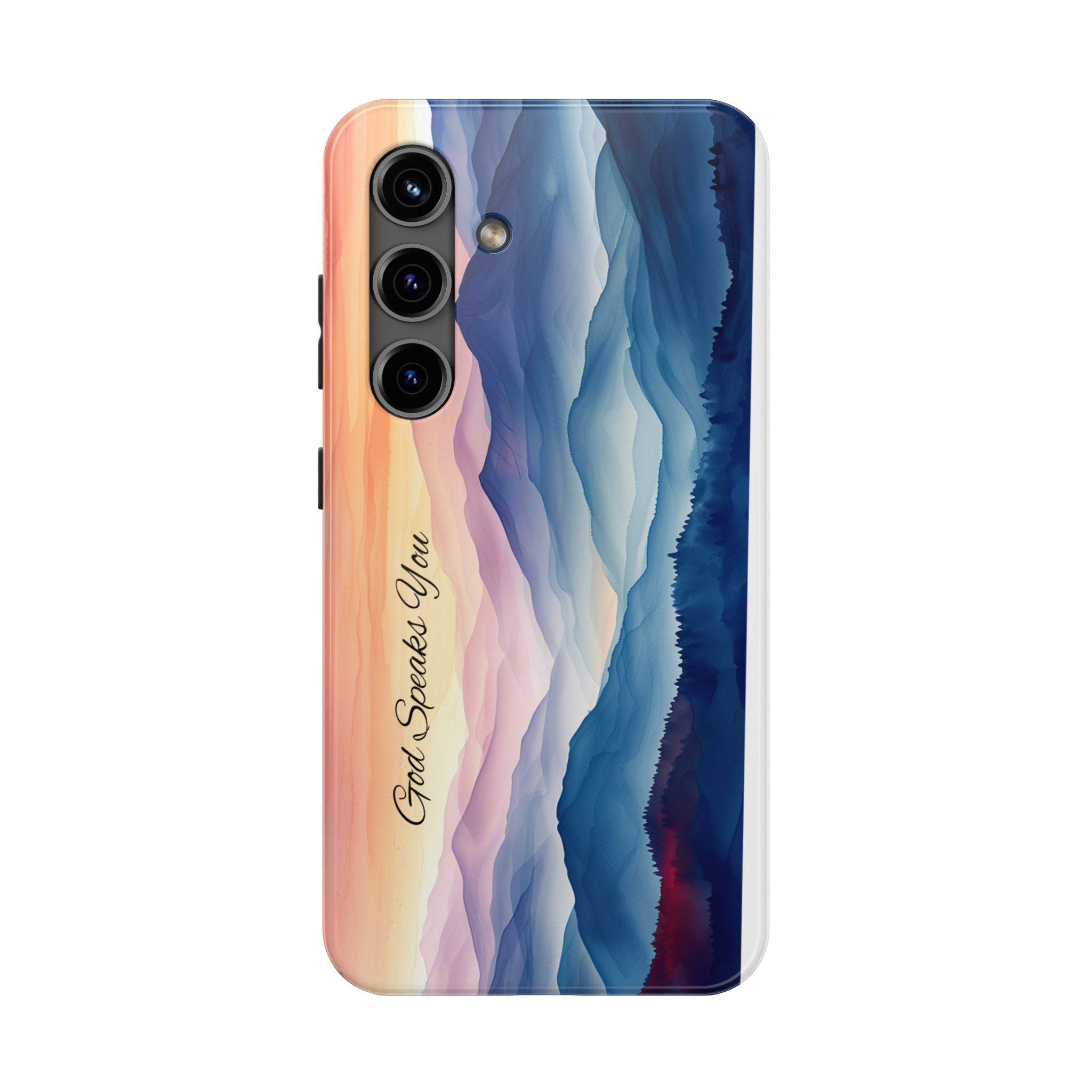 Phone Case — 'God Speaks You' Sunset Mountain Tough Protective Case