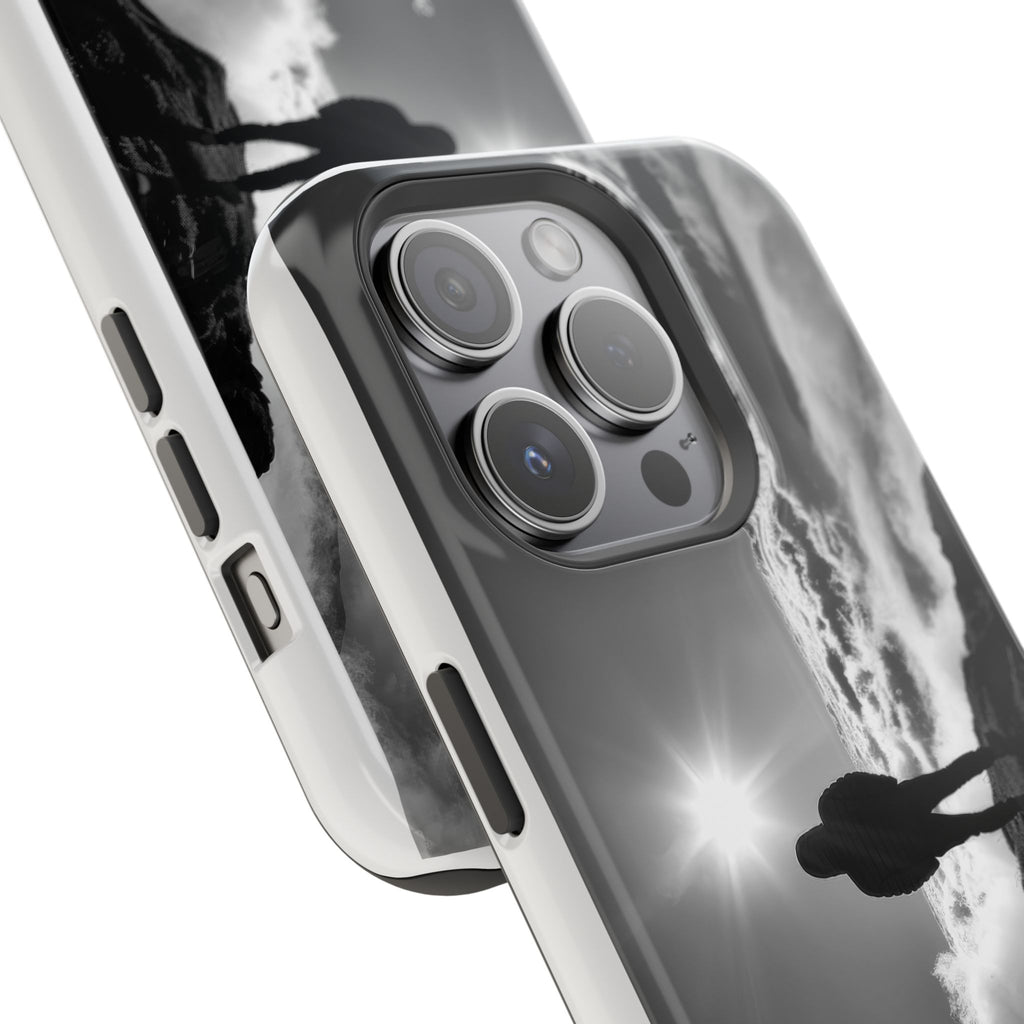 Inspirational Silhouette Magnetic Phone Case — "I searched for him until he found me"