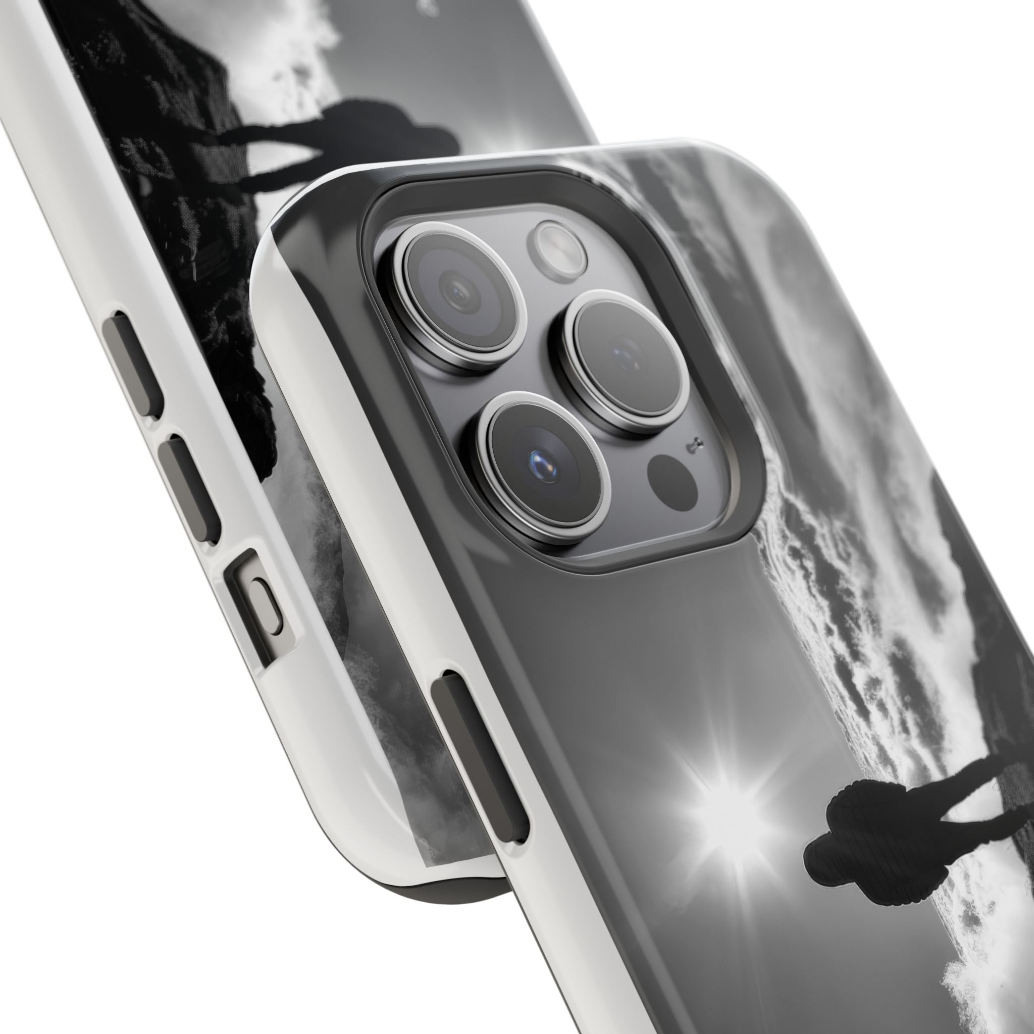 Inspirational Silhouette Magnetic Phone Case — "I searched for him until he found me"