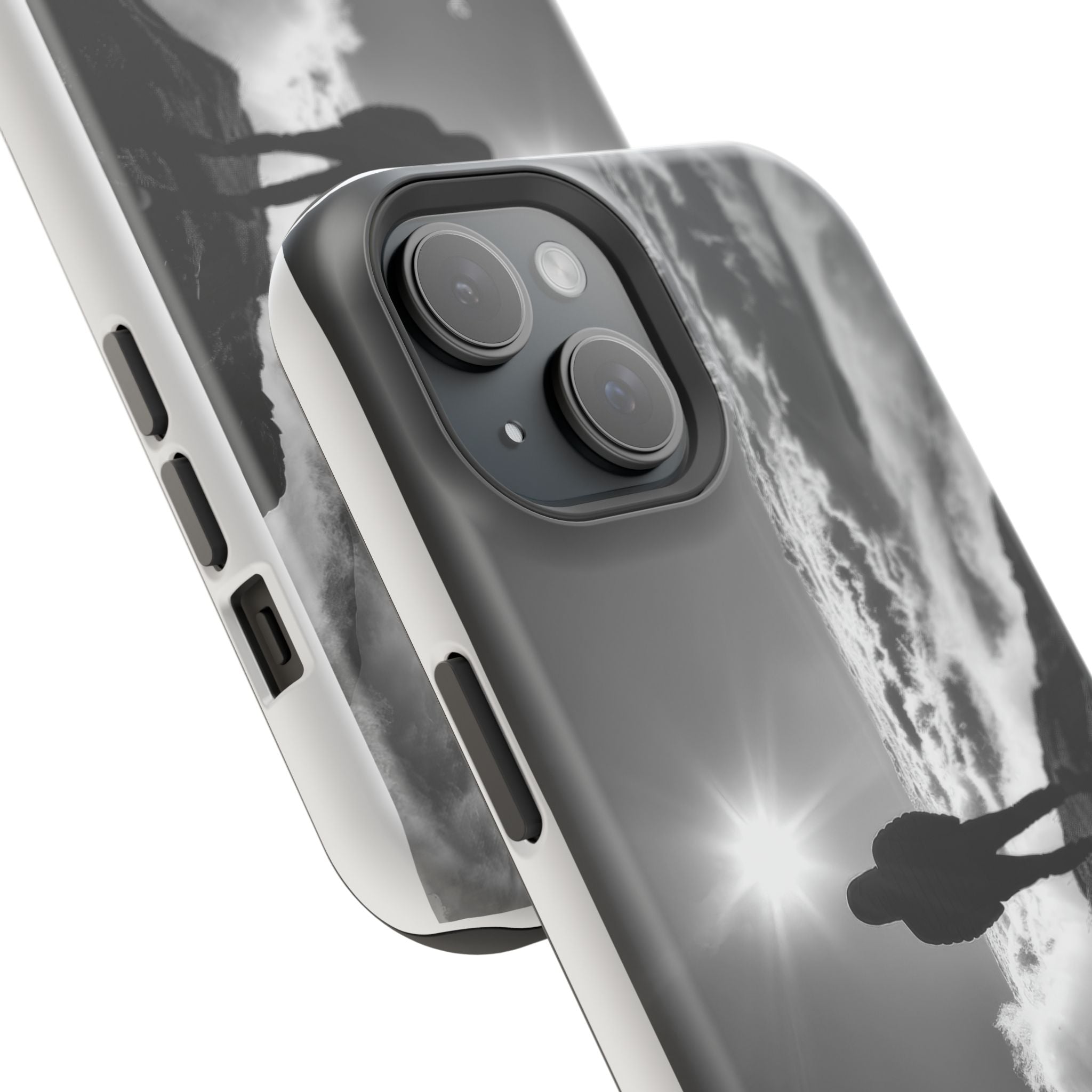 Inspirational Silhouette Magnetic Phone Case — "I searched for him until he found me"