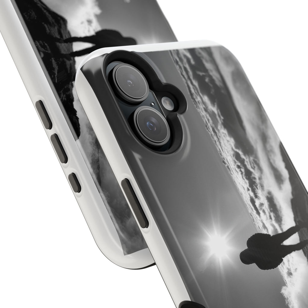 Inspirational Silhouette Magnetic Phone Case — "I searched for him until he found me"