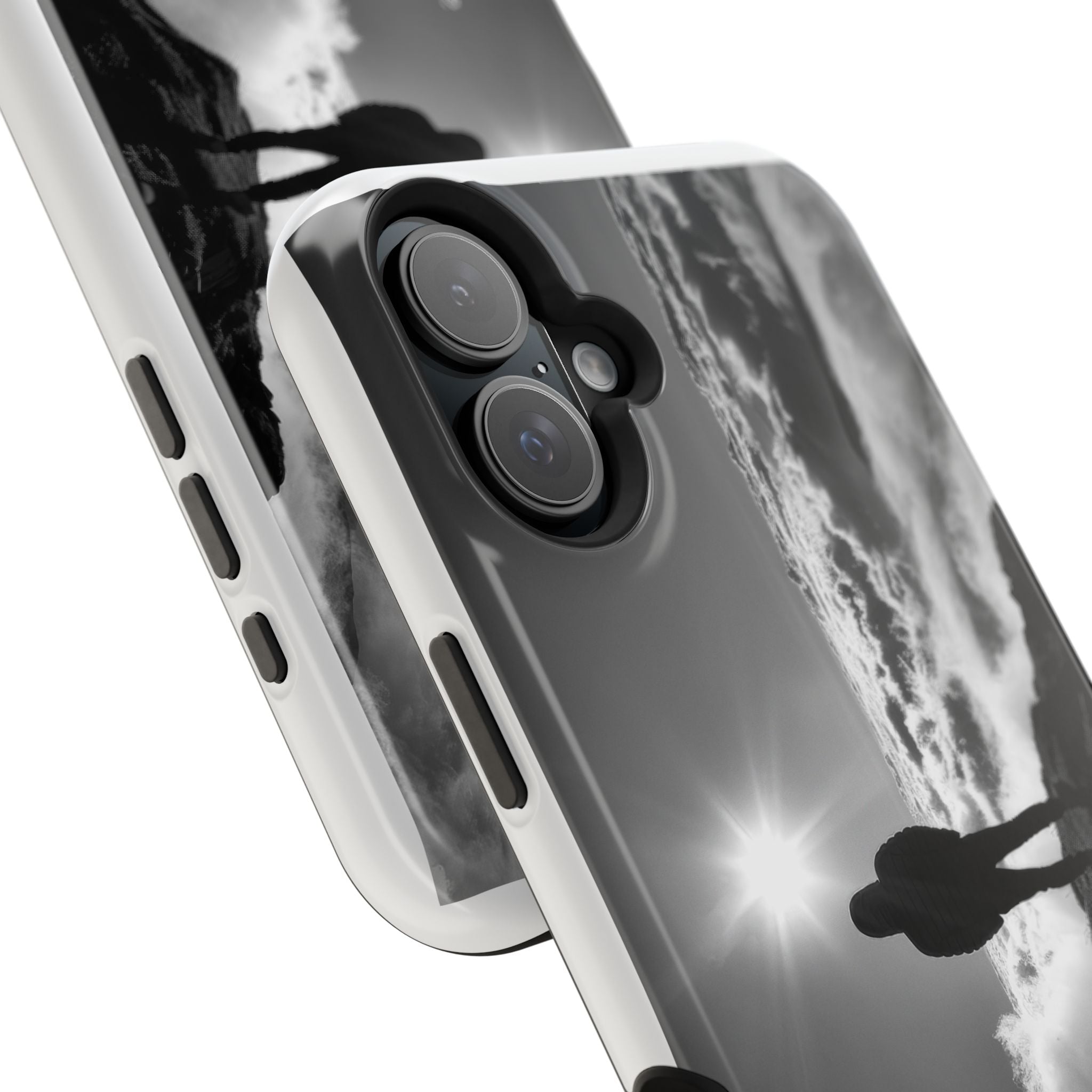 Inspirational Silhouette Magnetic Phone Case — "I searched for him until he found me"