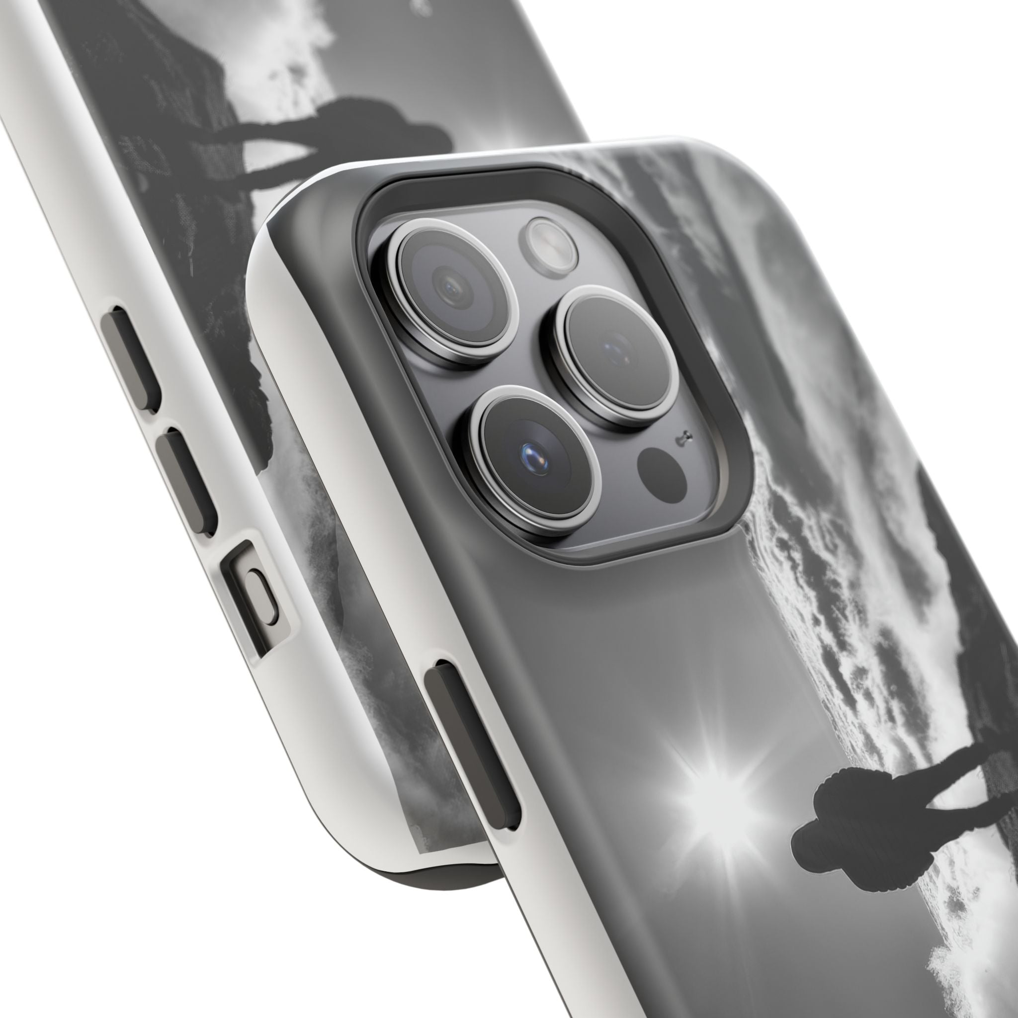 Inspirational Silhouette Magnetic Phone Case — "I searched for him until he found me"