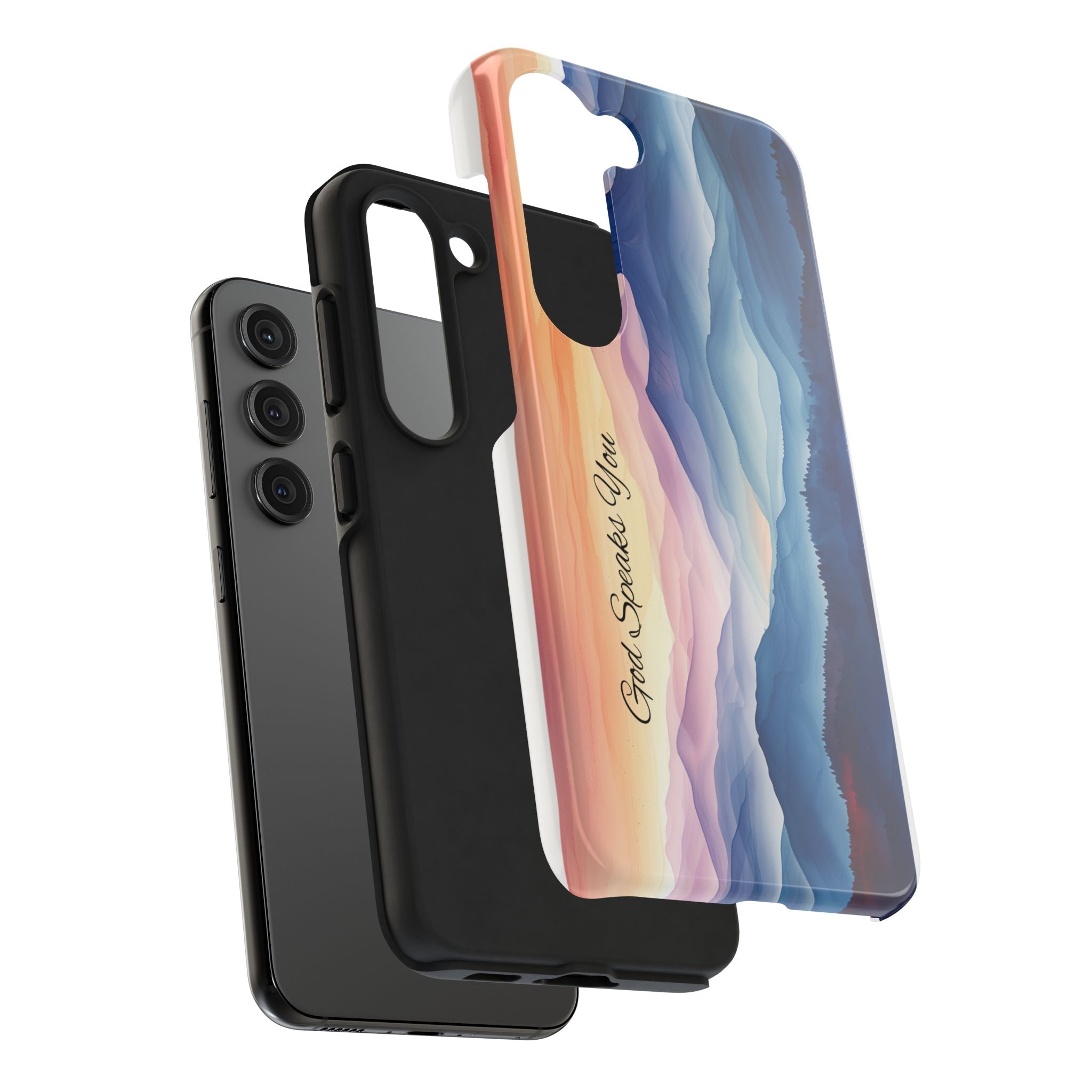 Phone Case — 'God Speaks You' Sunset Mountain Tough Protective Case