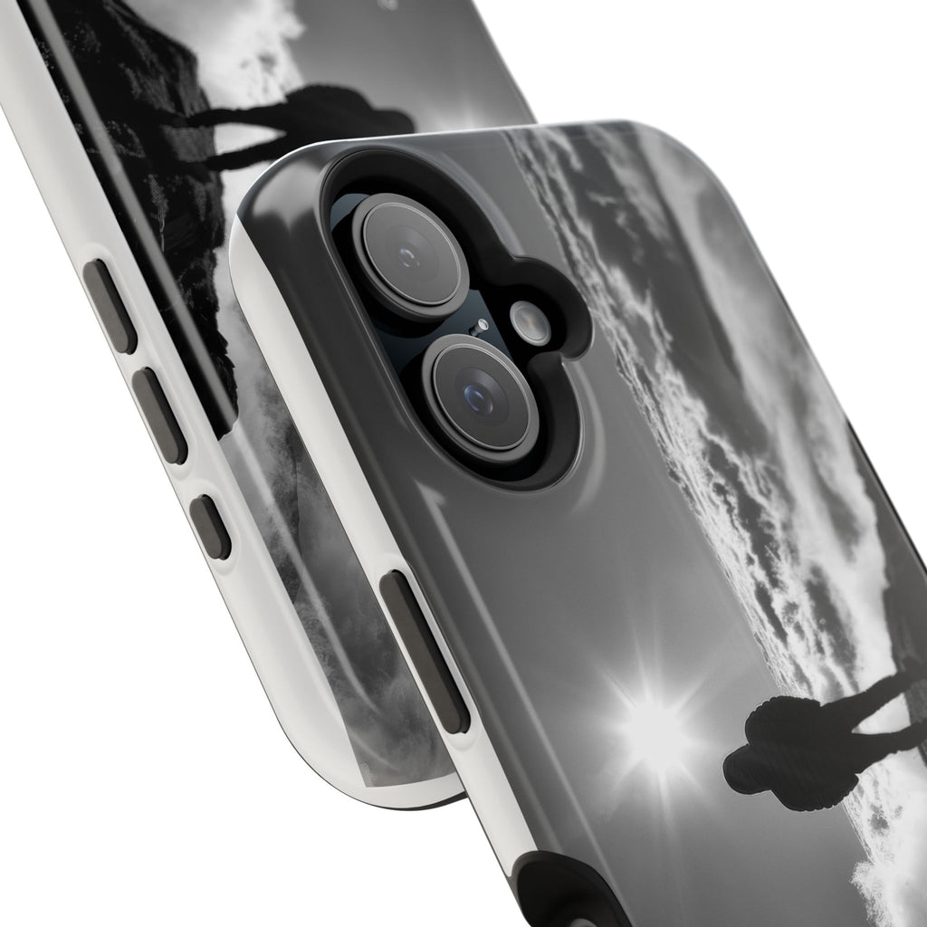 Inspirational Silhouette Magnetic Phone Case — "I searched for him until he found me"