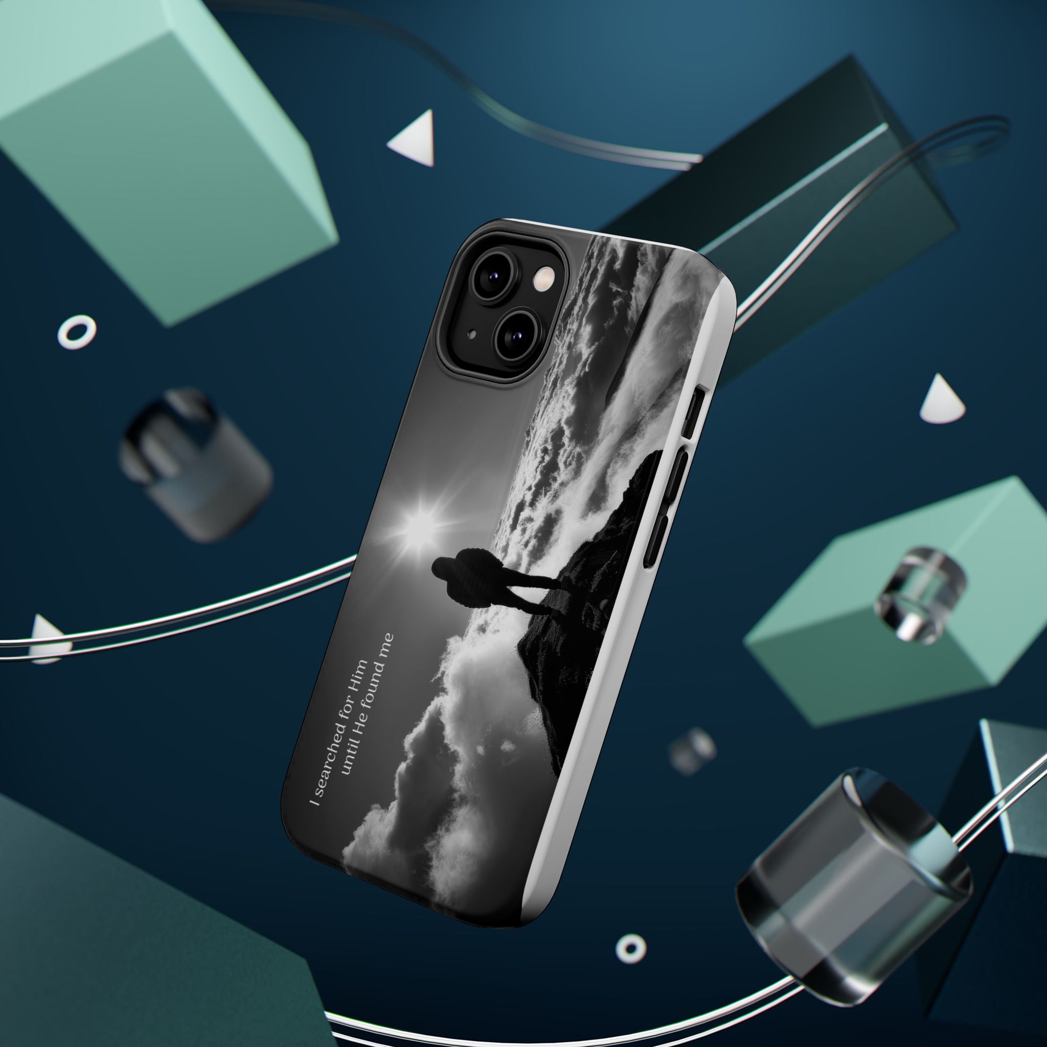 Inspirational Silhouette Magnetic Phone Case — "I searched for him until he found me"