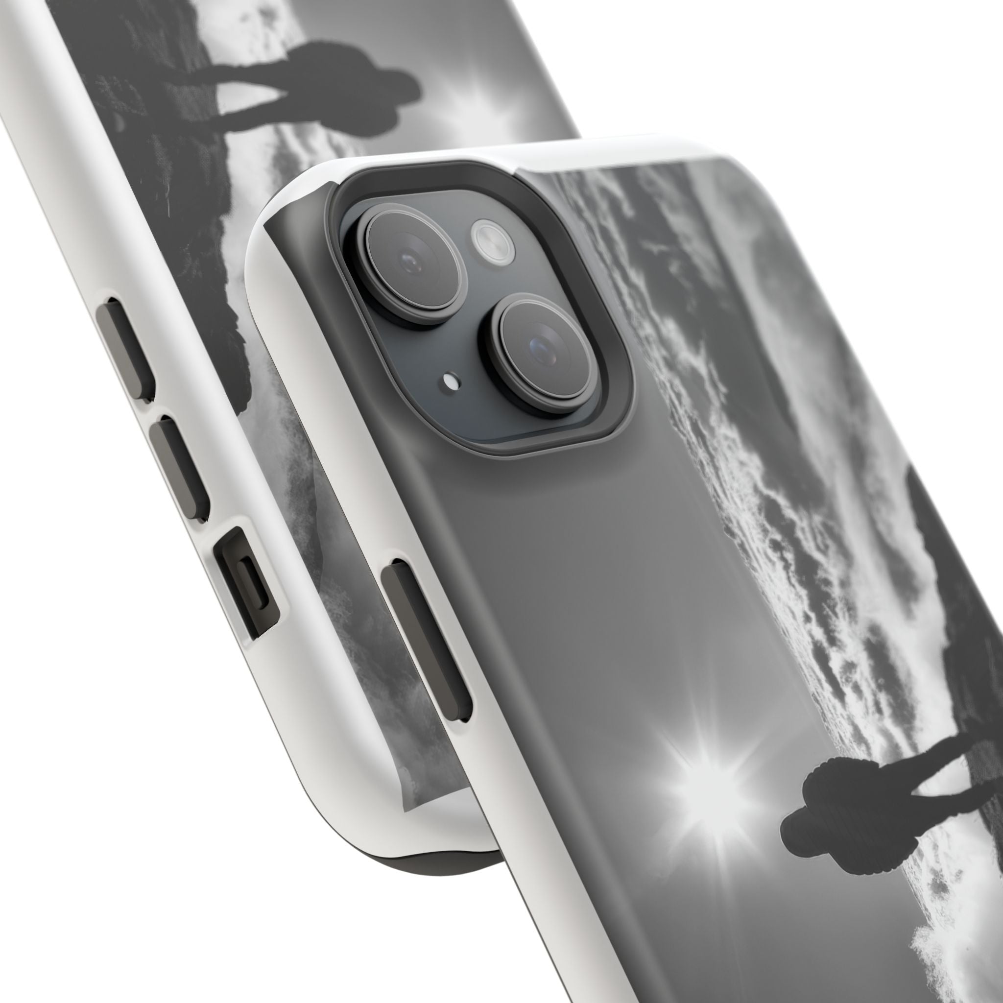 Inspirational Silhouette Magnetic Phone Case — "I searched for him until he found me"