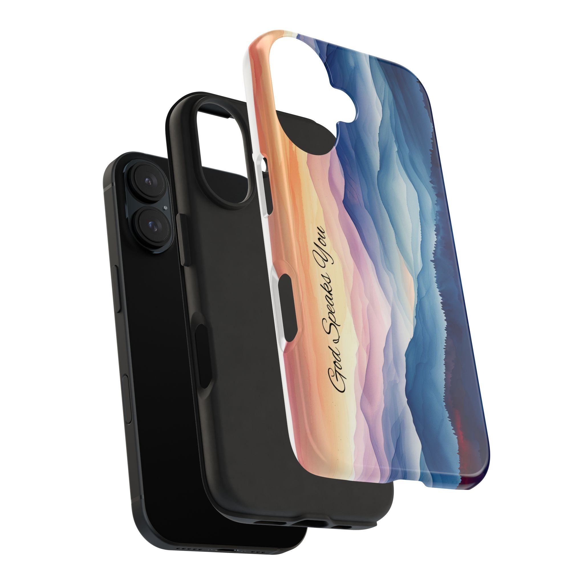 Phone Case — 'God Speaks You' Sunset Mountain Tough Protective Case