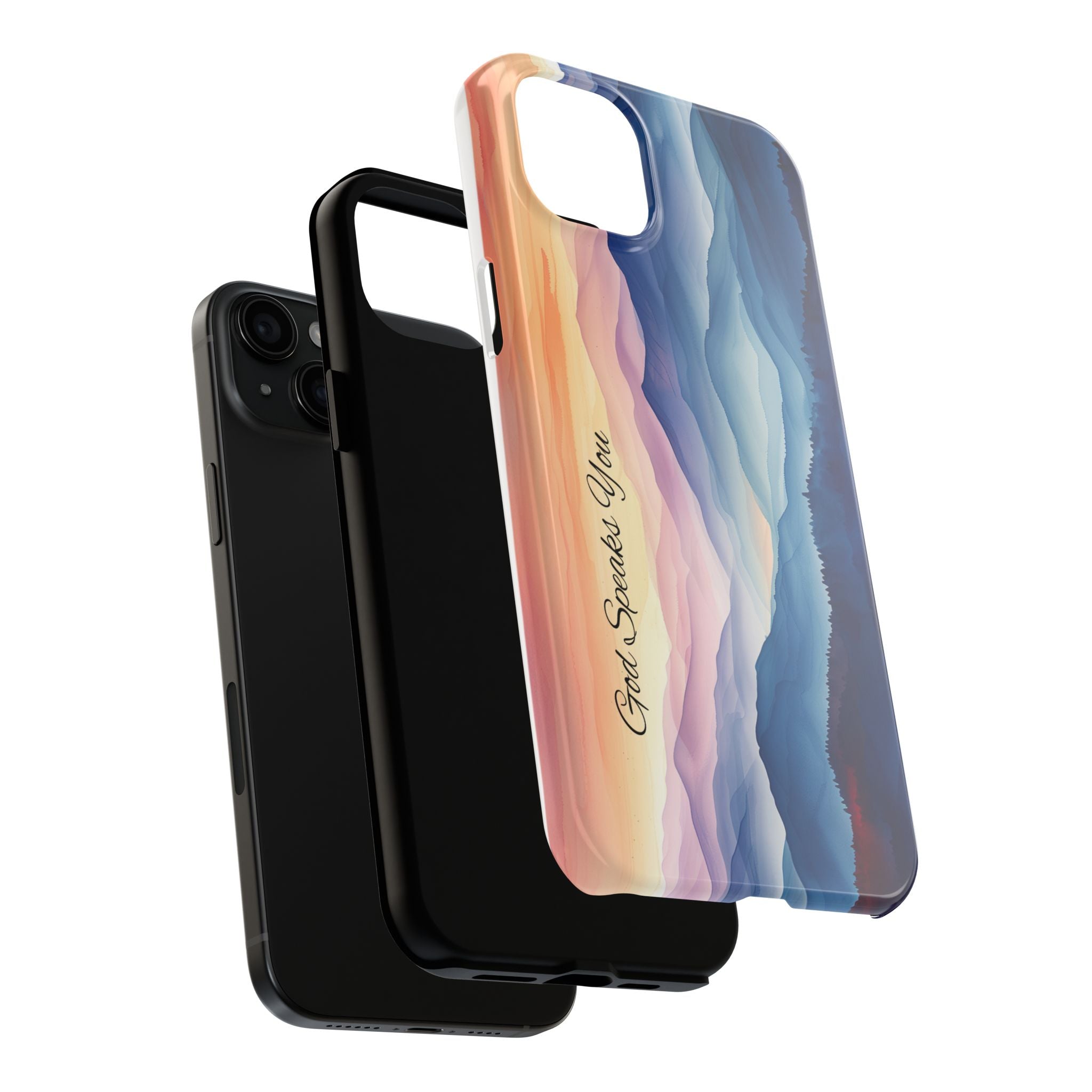 Phone Case — 'God Speaks You' Sunset Mountain Tough Protective Case