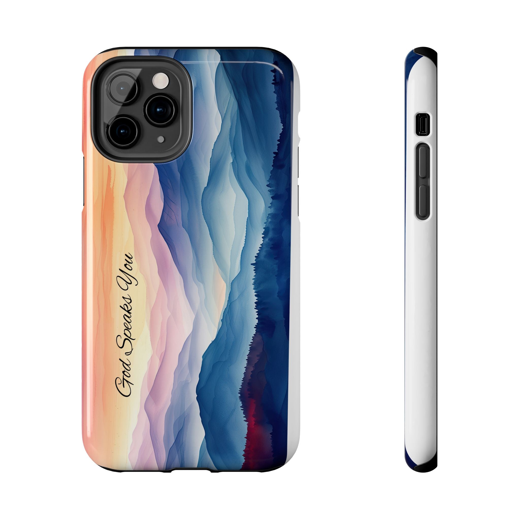 Phone Case — 'God Speaks You' Sunset Mountain Tough Protective Case