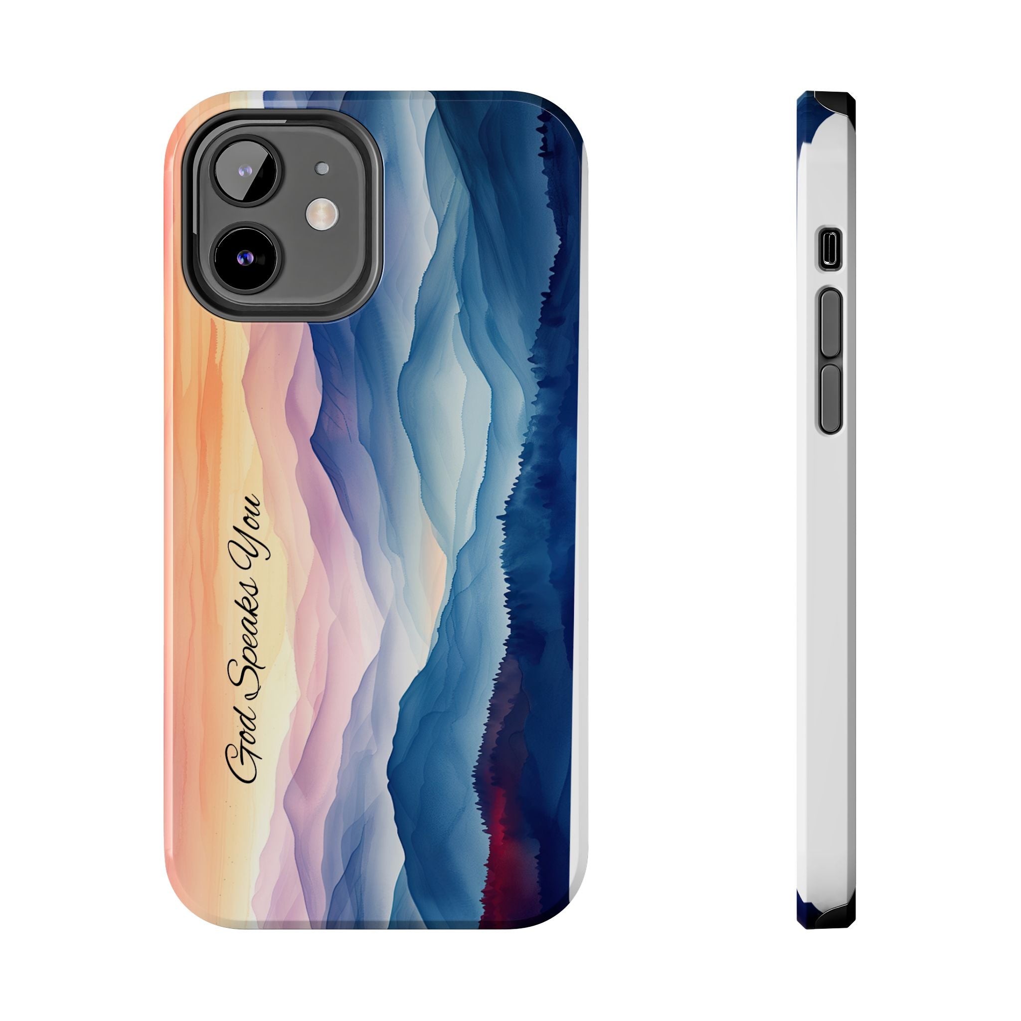 Phone Case — 'God Speaks You' Sunset Mountain Tough Protective Case