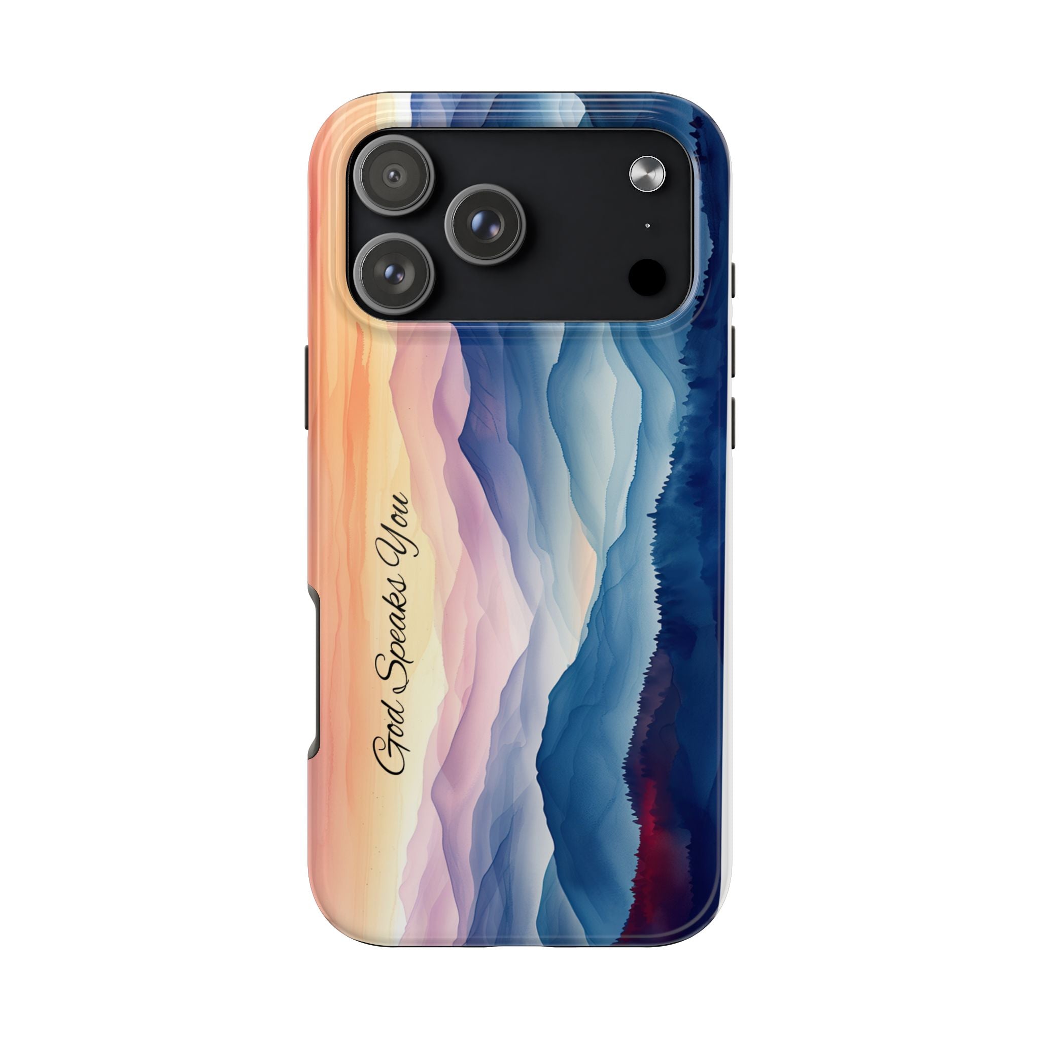 Phone Case — 'God Speaks You' Sunset Mountain Tough Protective Case