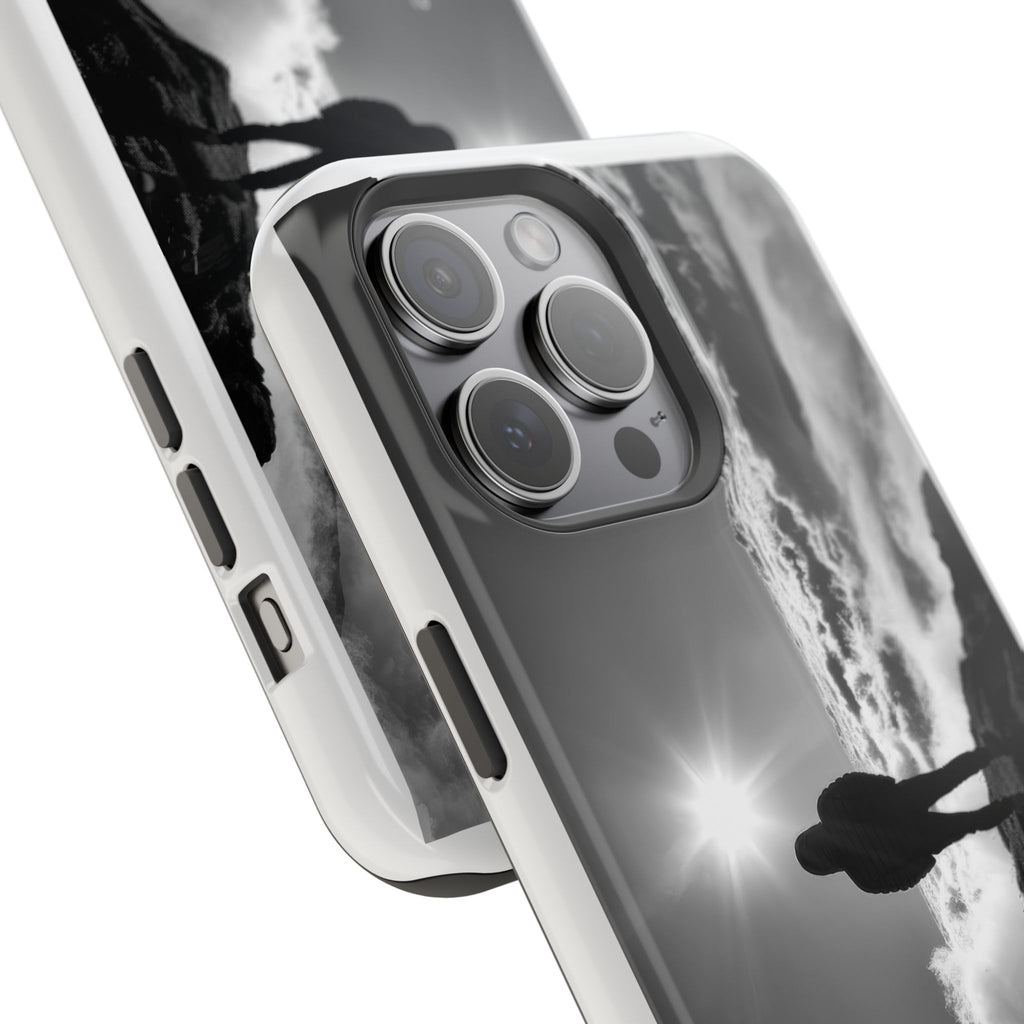 Inspirational Silhouette Magnetic Phone Case — "I searched for him until he found me"