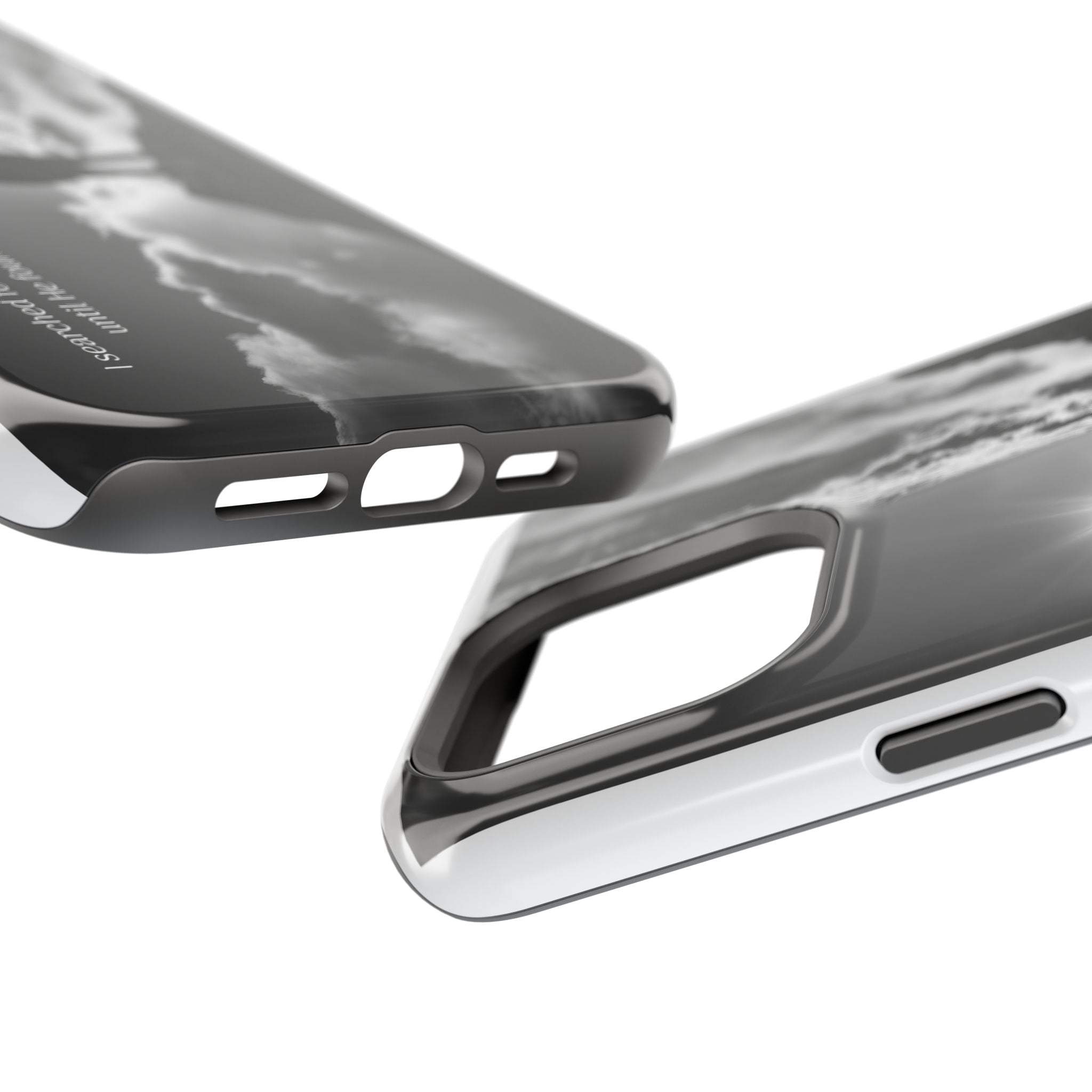 Inspirational Silhouette Magnetic Phone Case — "I searched for him until he found me"