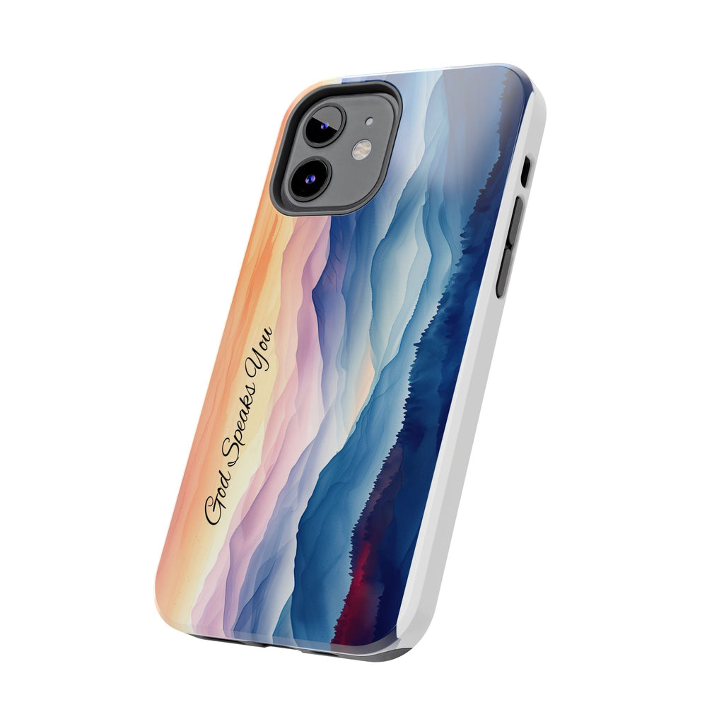 Phone Case — 'God Speaks You' Sunset Mountain Tough Protective Case
