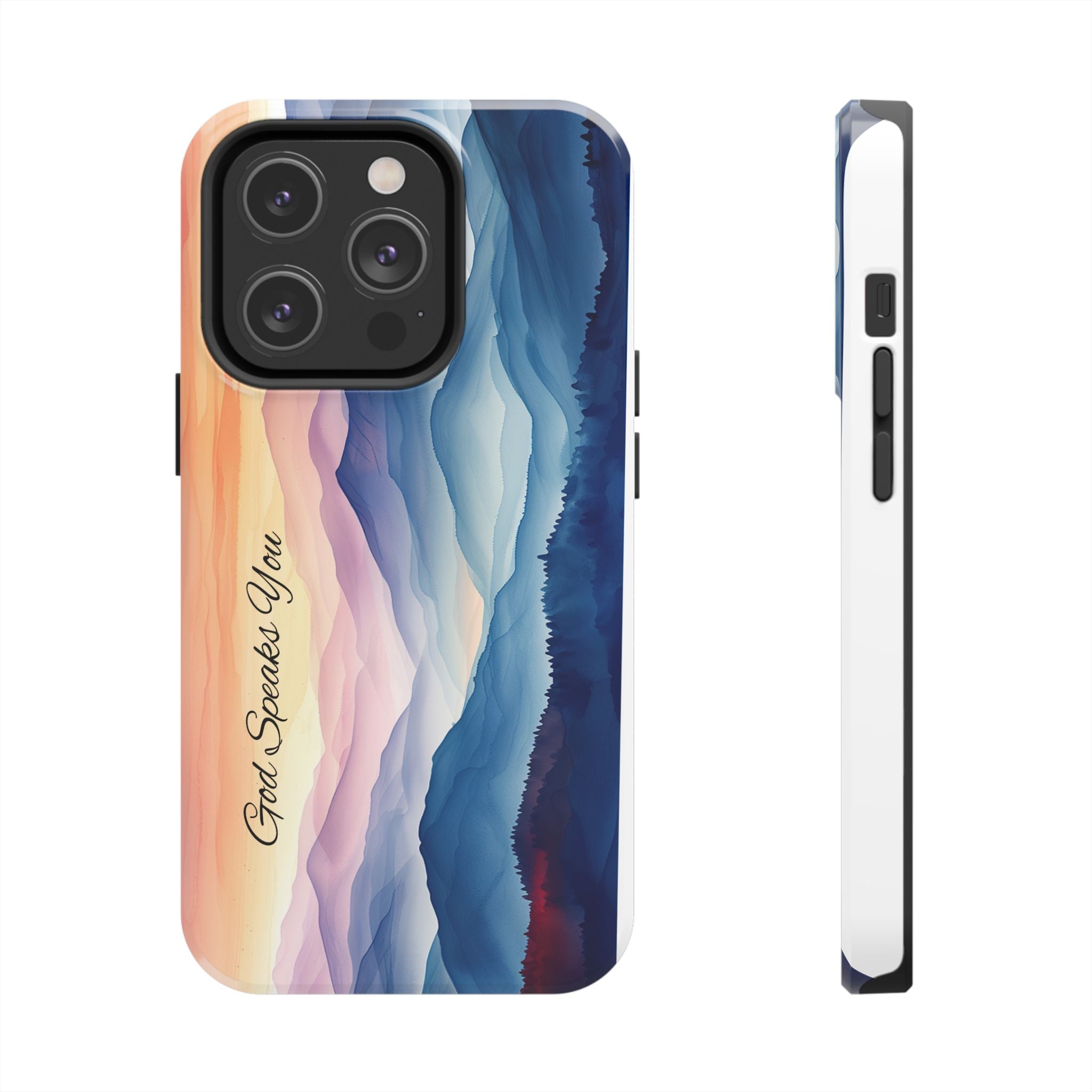 Phone Case — 'God Speaks You' Sunset Mountain Tough Protective Case