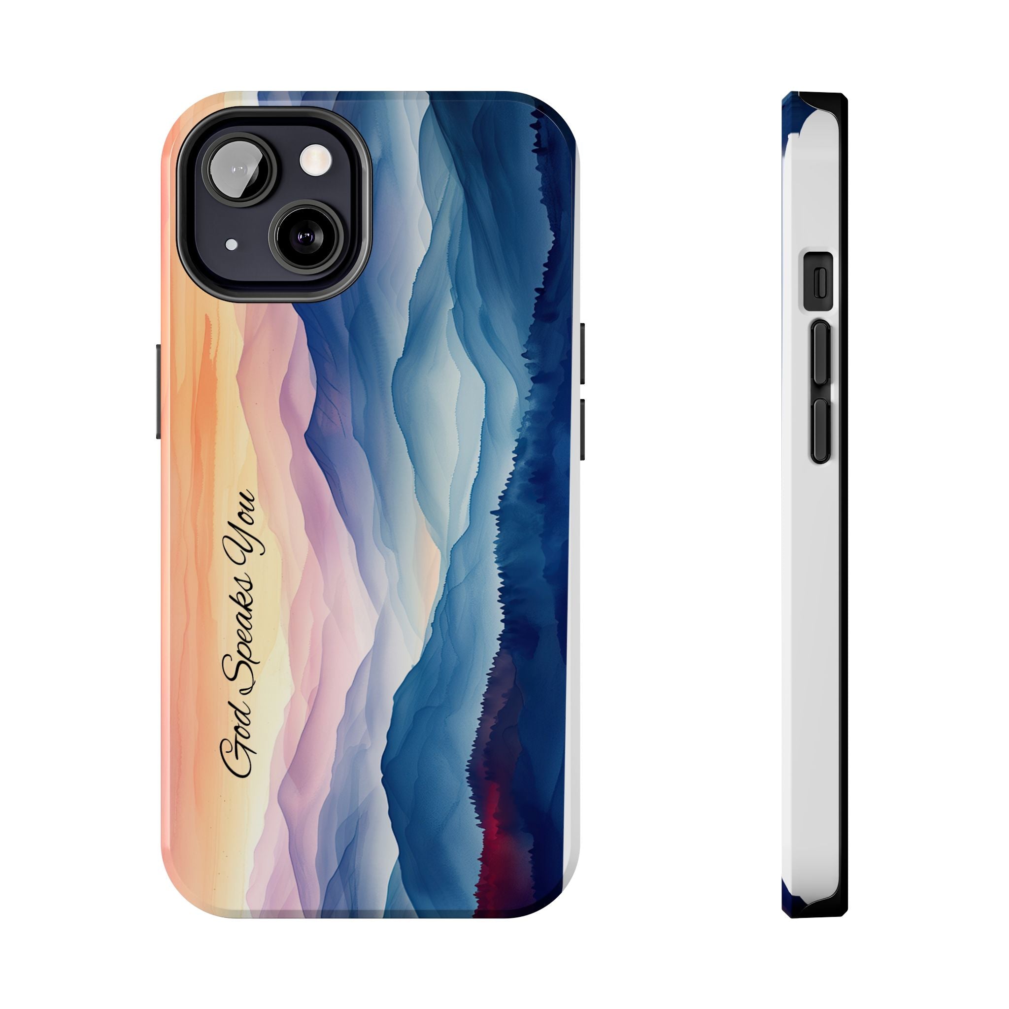 Phone Case — 'God Speaks You' Sunset Mountain Tough Protective Case