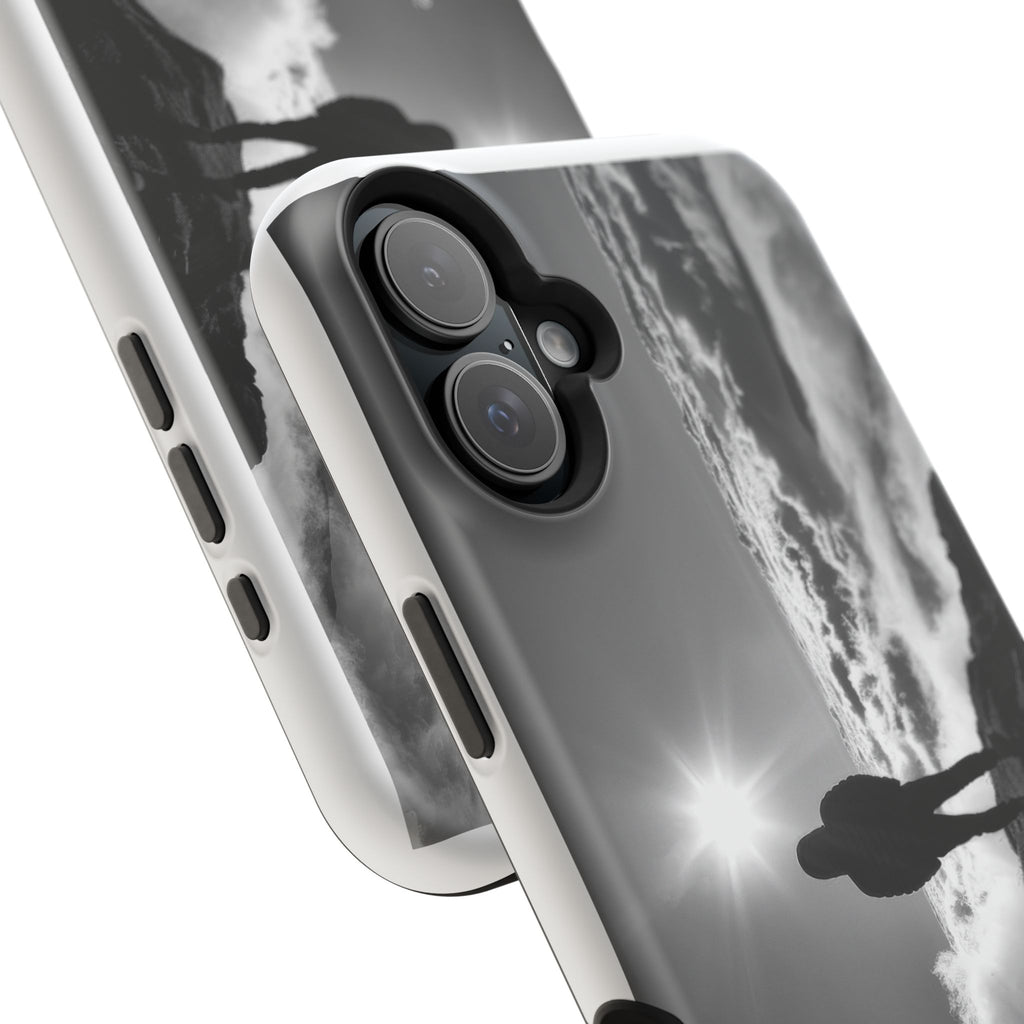 Inspirational Silhouette Magnetic Phone Case — "I searched for him until he found me"