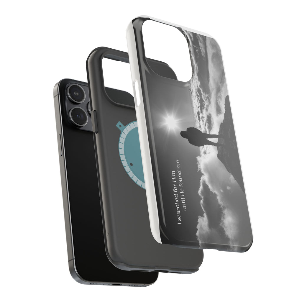 Inspirational Silhouette Magnetic Phone Case — "I searched for him until he found me"
