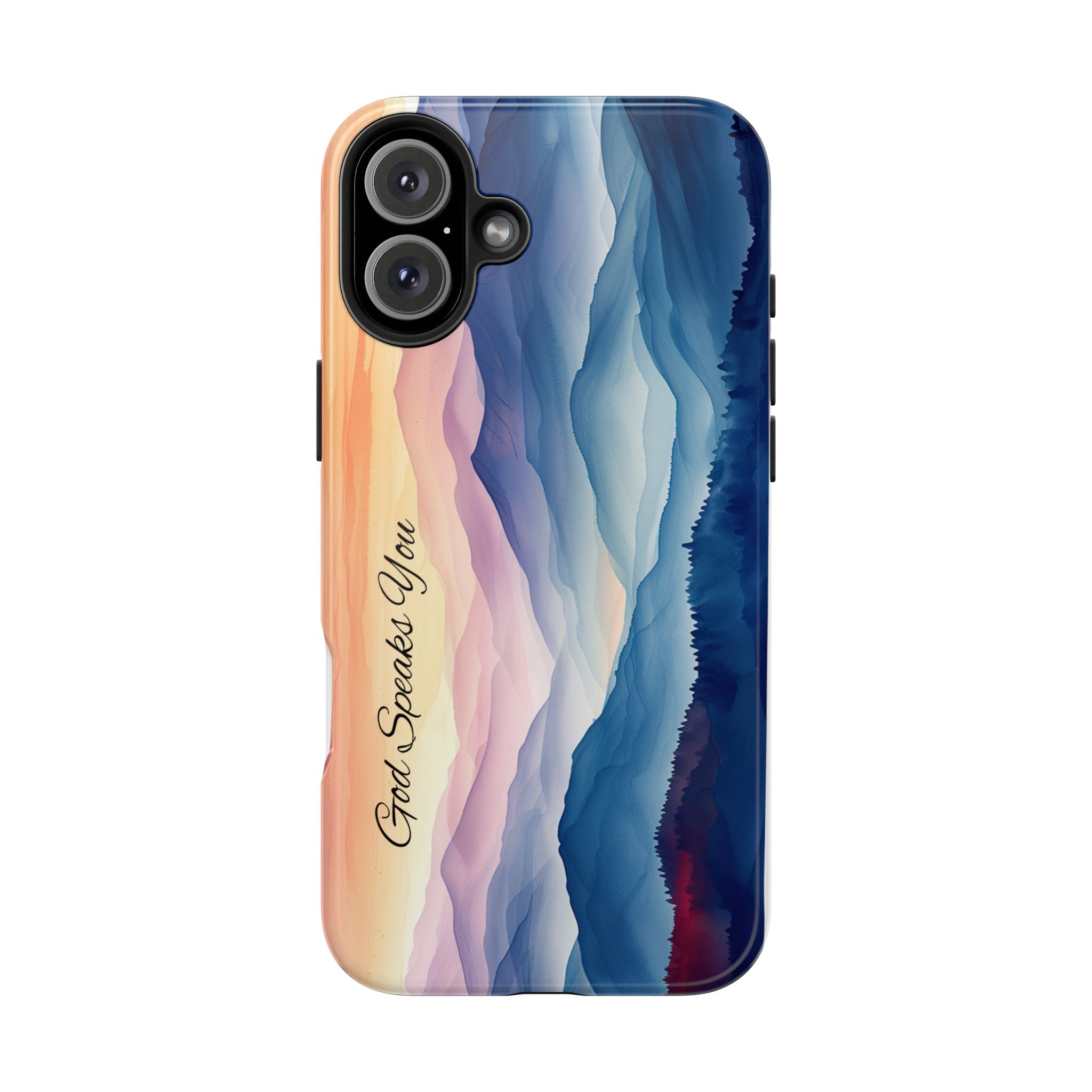 Phone Case — 'God Speaks You' Sunset Mountain Tough Protective Case