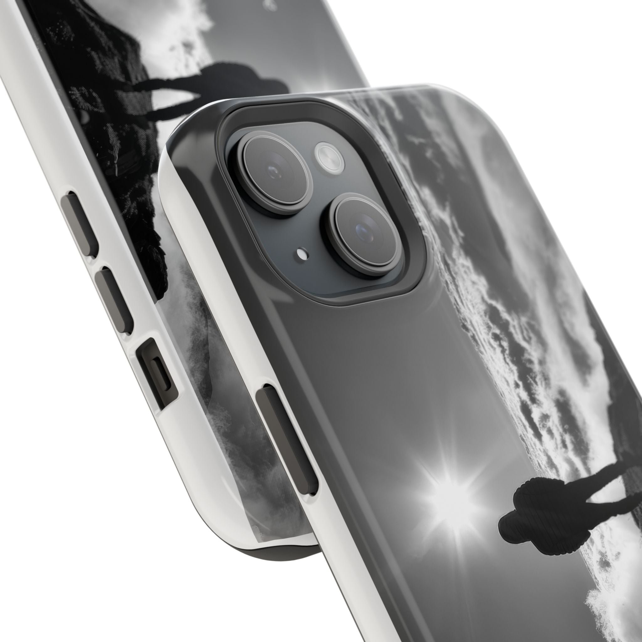 Inspirational Silhouette Magnetic Phone Case — "I searched for him until he found me"