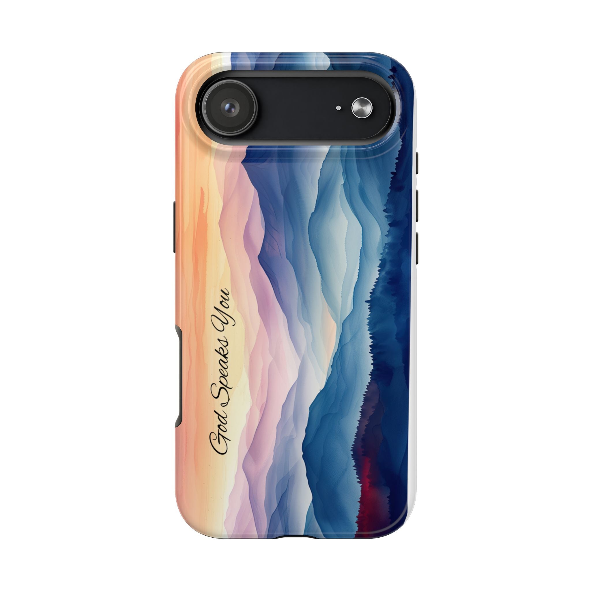 Phone Case — 'God Speaks You' Sunset Mountain Tough Protective Case